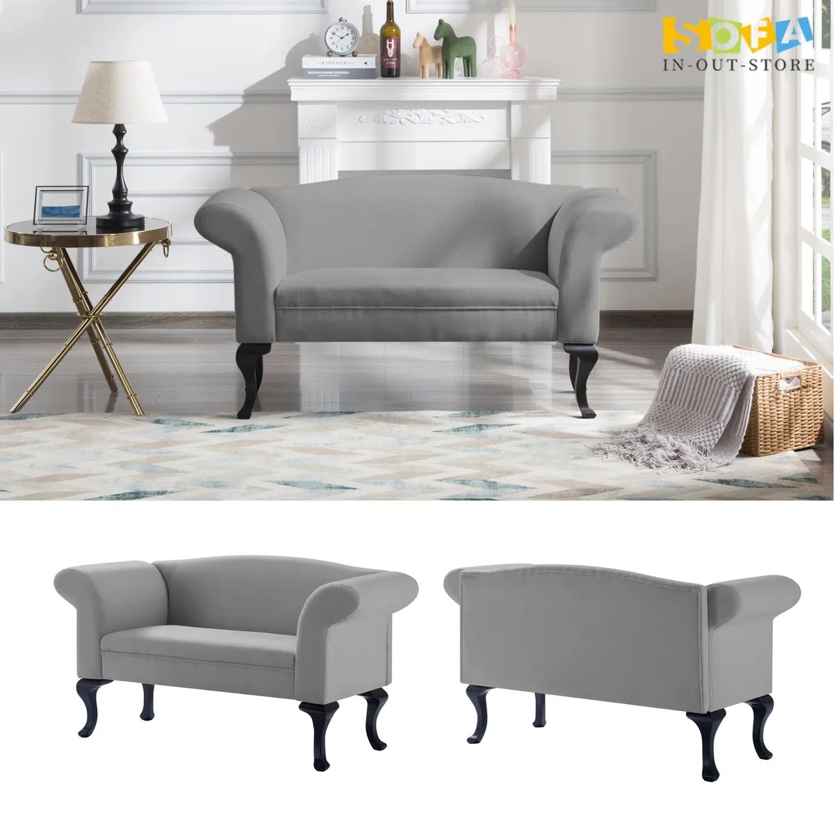 53in Loveseat Upholstered Velvet Sofa Couch 2 Seater Love Seat For Smaller  Space | Ebay With Small Love Seats In Velvet (Photo 15 of 15)