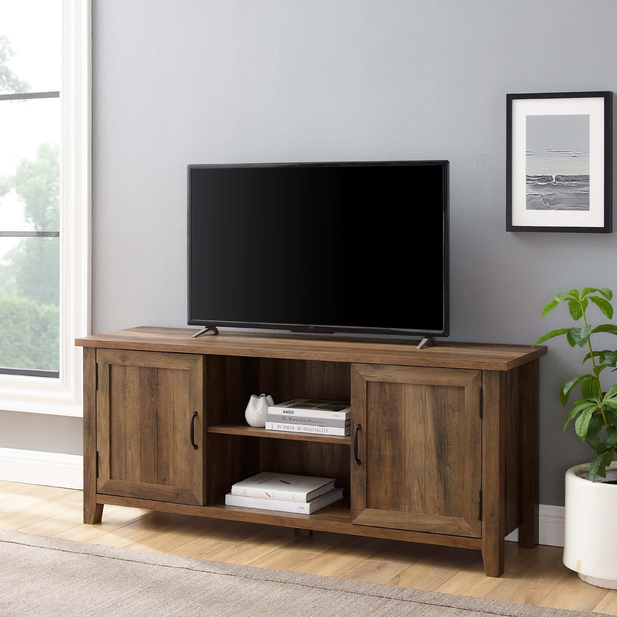58 Inch Modern Farmhouse Tv Stand – Rustic Oakwalker Edison Inside Modern Farmhouse Rustic Tv Stands (View 9 of 15)