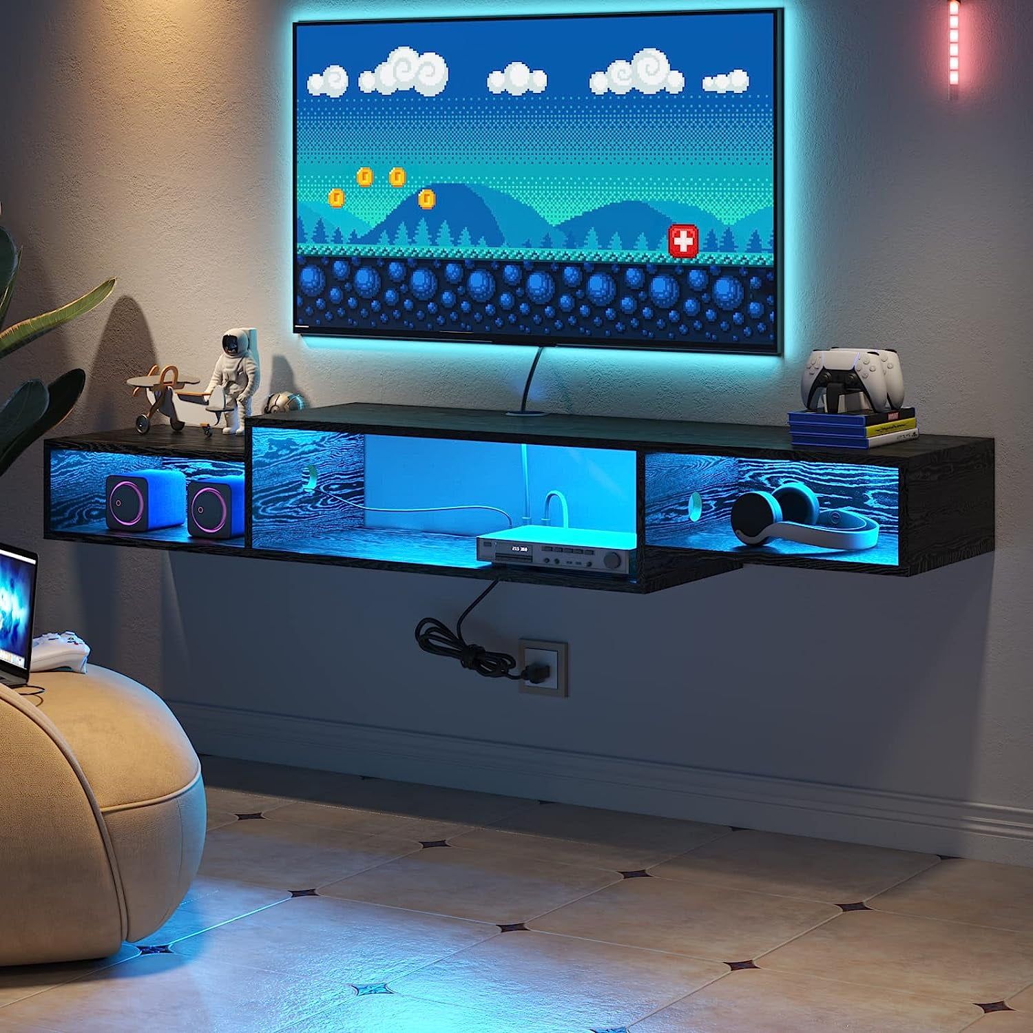 Featured Photo of 15 Ideas of Tv Stands with Led Lights & Power Outlet