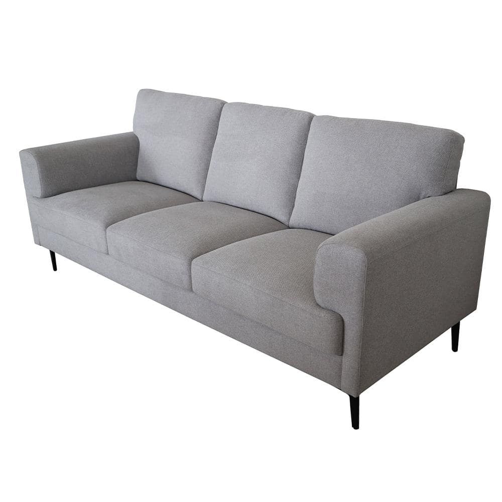 Acme Furniture Kyrene 35 In. Square Arm Linen Straight With Wood Frame Sofa  In Gray Seats 3 56925 – The Home Depot Intended For Gray Linen Sofas (Photo 11 of 15)