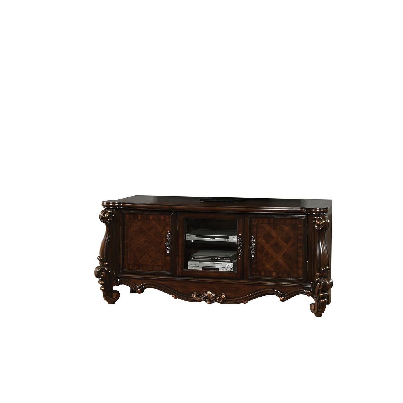 Acme Versailles Cherry Oak Tv Console – On Sale – Bed Bath & Beyond –  21619891 Pertaining To Versailles Console Cabinets (View 2 of 16)