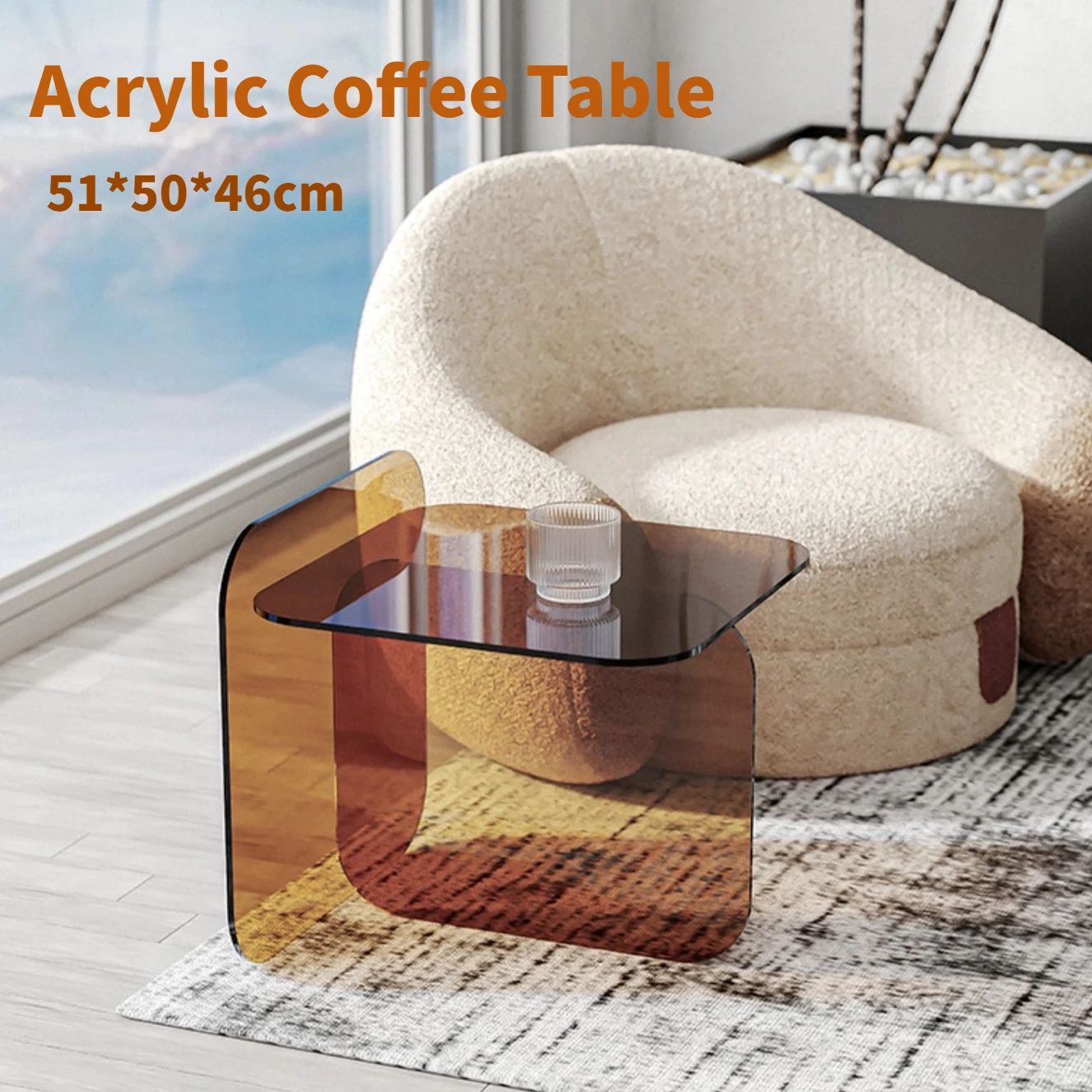 Acrylic Transparent Side Table Living Room Coffee Table With Magazine Rack  Bedroom Bedside Table Bed Reading Tables Room Decor With Transparent Side Tables For Living Rooms (Photo 6 of 15)