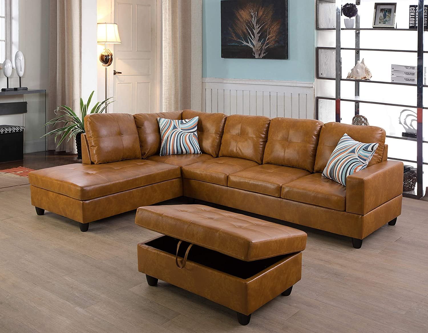 Ainehome Furniture Faux Leather Sectional Sofa Set, Cote Divoire | Ubuy Throughout Faux Leather Sectional Sofa Sets (View 14 of 15)