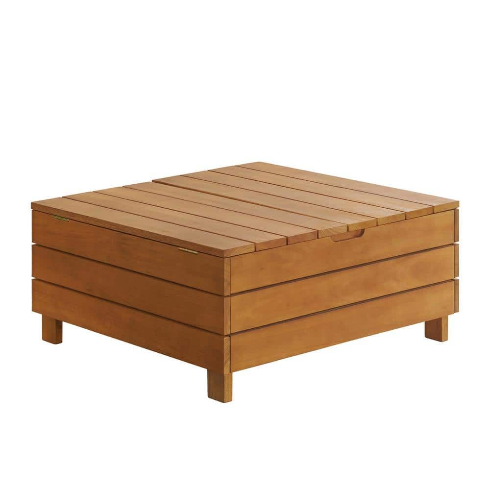 Alaterre Furniture Barton Outdoor Eucalyptus Wood Coffee Table With Lift  Top Storage Compartment, Brown 80 Owd Stcthd – The Home Depot Within Outdoor Coffee Tables With Storage (View 13 of 15)