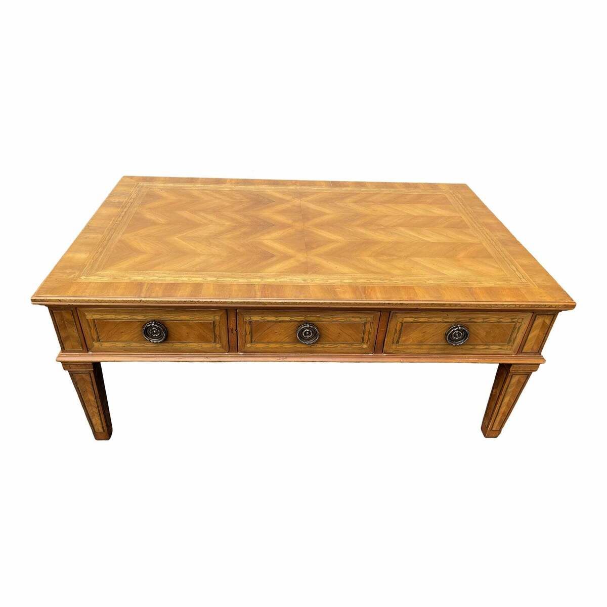 Alfonso Marina Ebanista Rectangular Inlaid Fruitwood Coffee Table | Ebay Pertaining To Pemberly Row Replicated Wood Coffee Tables (View 3 of 11)