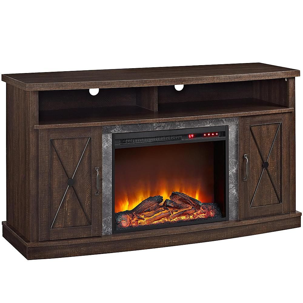 Ameriwood Home Barrow Creek Electric Fireplace Tv Stand Espresso 1809096com  – Best Buy Pertaining To Electric Fireplace Tv Stands (View 13 of 15)