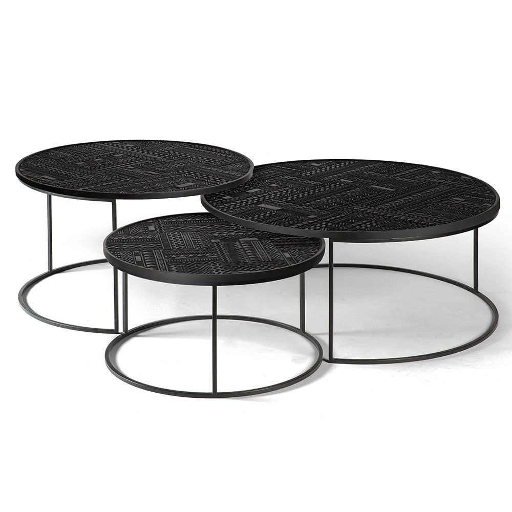 Ancestors Tabwa Round Nesting Coffee Table – Set Of 3 – Rouse Home Within Coffee Tables Of 3 Nesting Tables (View 5 of 15)