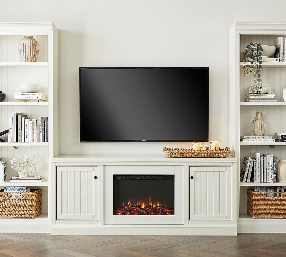 Aubrey Electric Fireplace Media Cabinet | Pottery Barn Throughout Electric Fireplace Entertainment Centers (Photo 4 of 15)