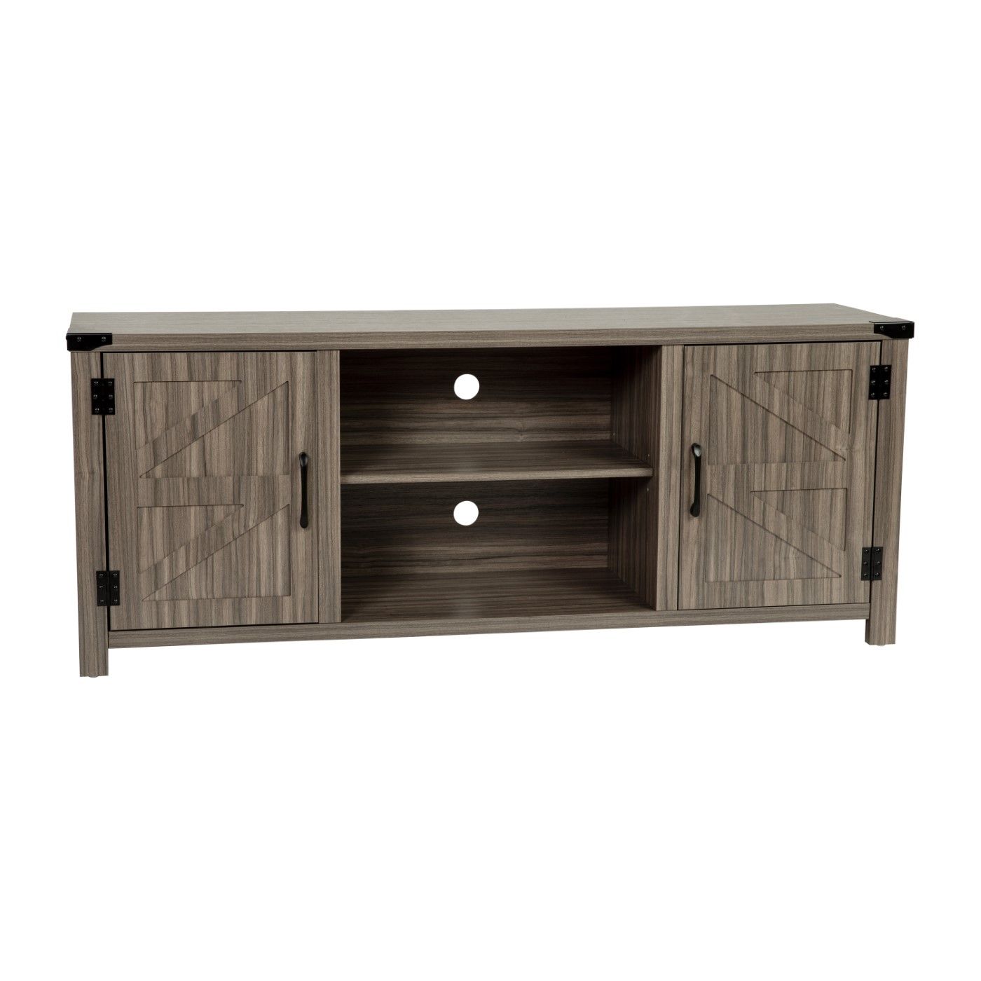 Ayrith Modern Farmhouse Barn Door Tv Stand – Gray Wash Oak For Tv's Up To  65 Inches – 59" Entertainment Center With Adjustable Shelf With Regard To Modern Farmhouse Barn Tv Stands (Photo 10 of 15)