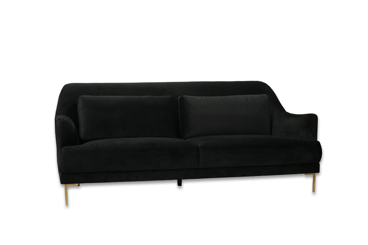 B 04 – Black Velvet Sofa – Canvas Event Furniture In 2 Seater Black Velvet Sofa Beds (Photo 11 of 15)