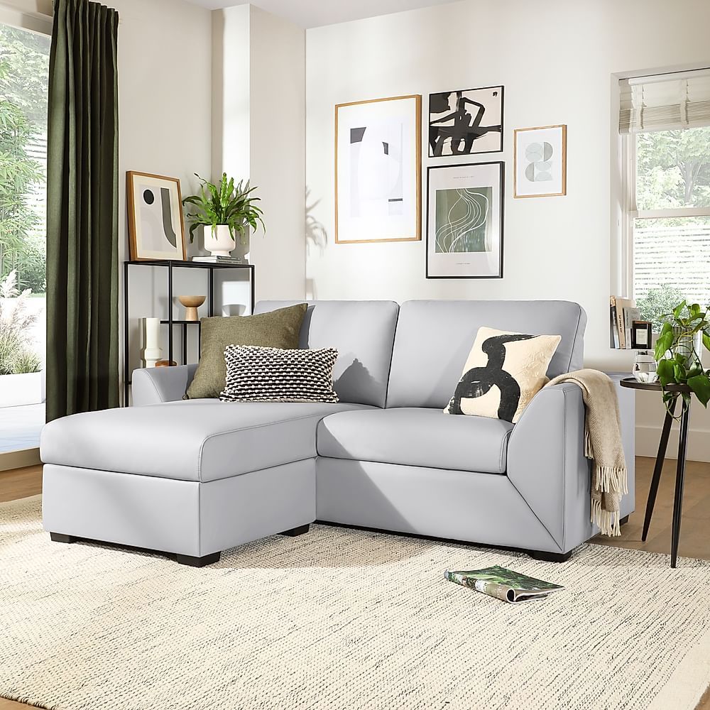 Bailey L Shape Corner Sofa, Light Grey Premium Faux Leather Only £399.99 |  Furniture And Choice Pertaining To Sofas In Light Gray (Photo 13 of 15)