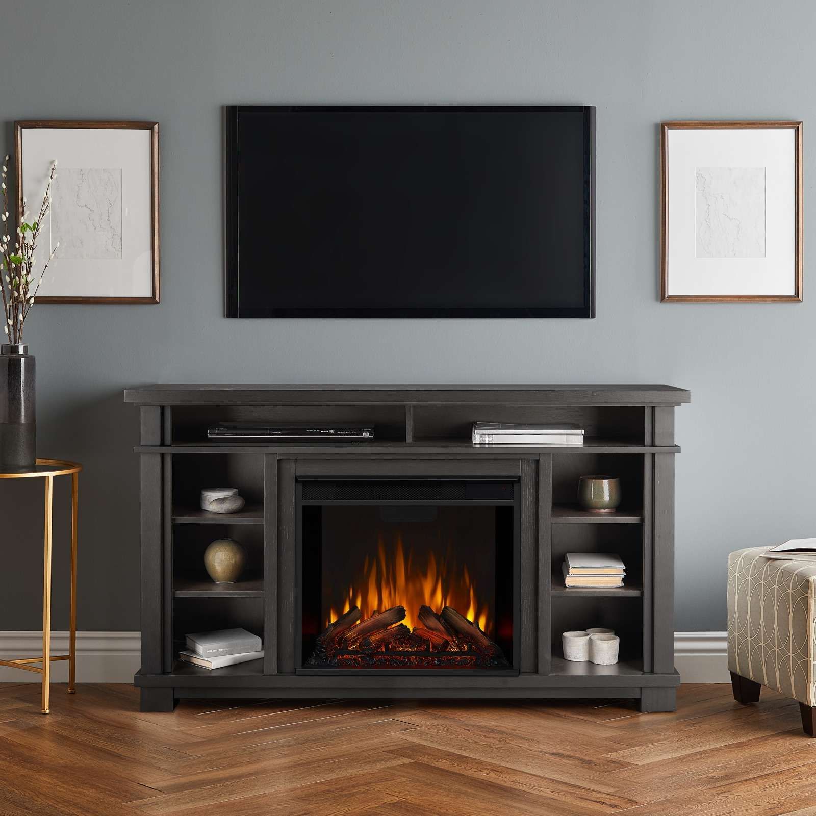 Belford Electric Fireplace Media Console – Real Flame® Pertaining To Electric Fireplace Entertainment Centers (Photo 6 of 15)