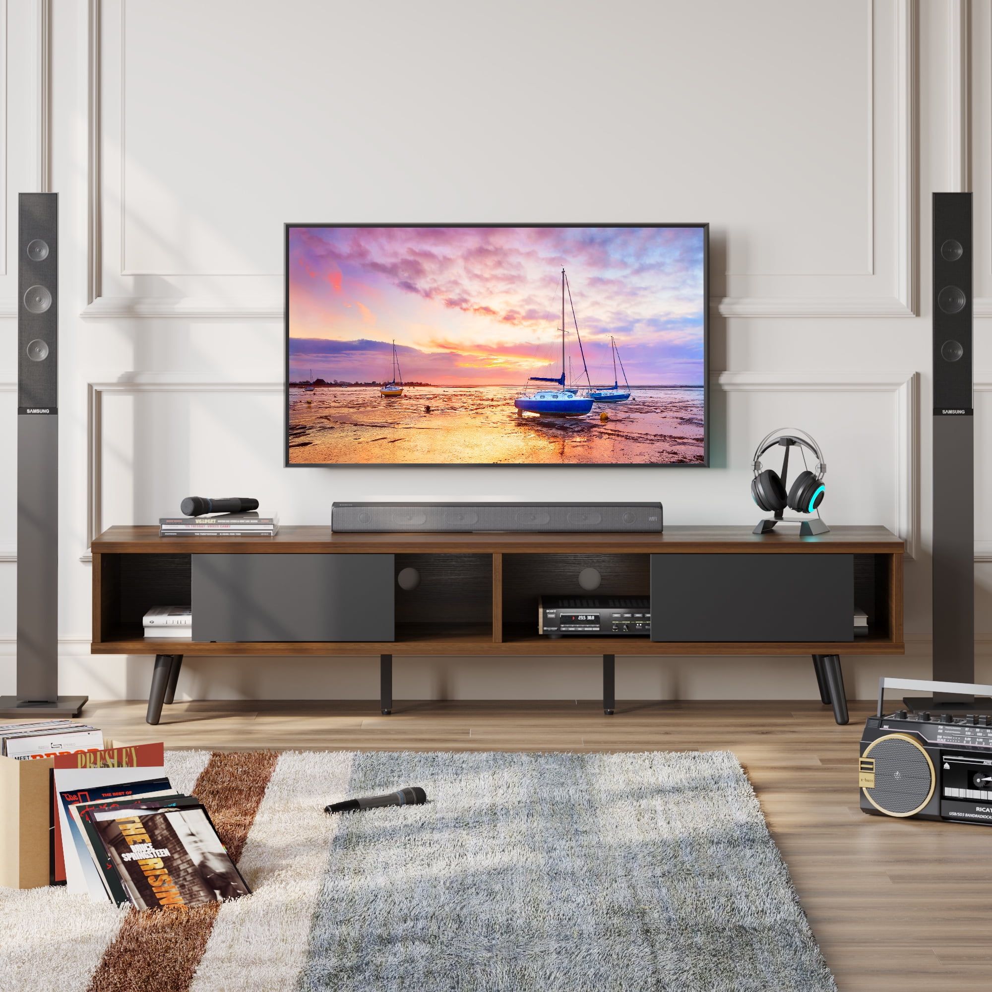 Featured Photo of 2024 Best of Bestier Tv Stand for Tvs Up to 75"