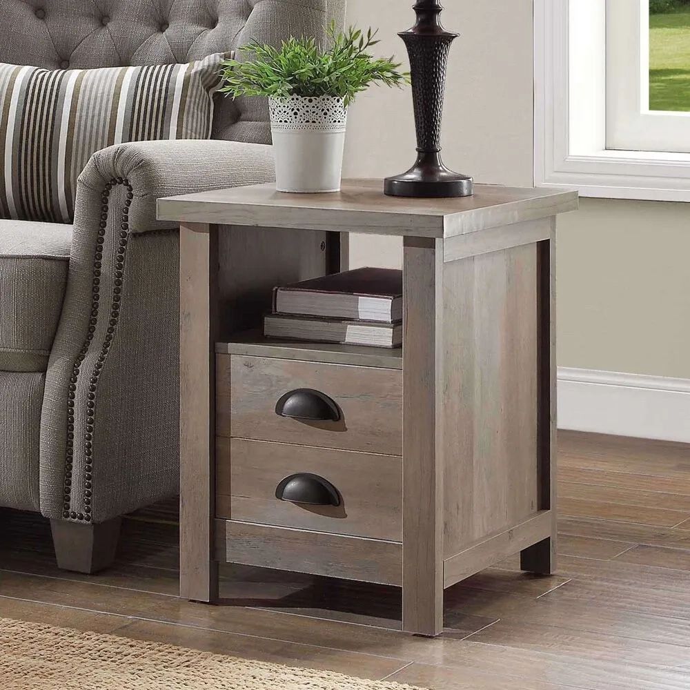Better Homes And Gardens Rustic Gray End Table | Ebay Intended For Rustic Gray End Tables (View 7 of 15)