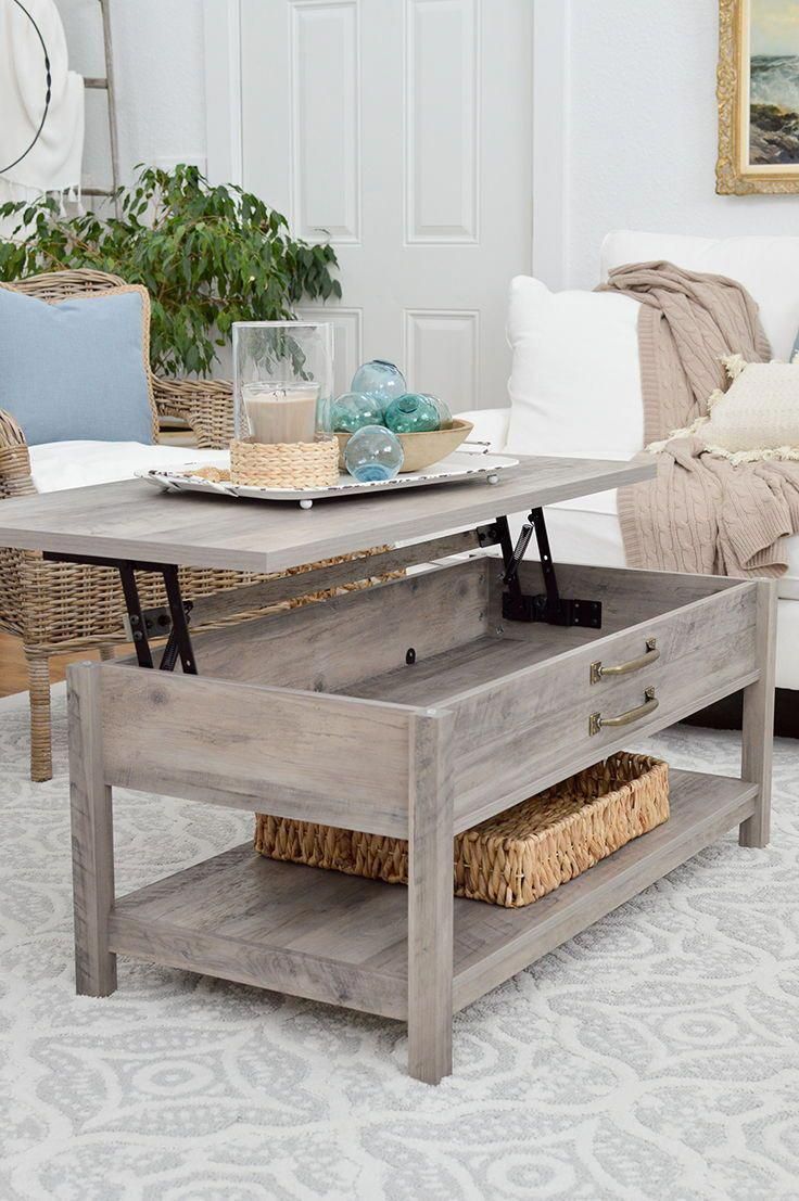 Better Homes & Gardens Modern Farmhouse Rectangle Lift Top Coffee Table,  Rustic Gray Finish – Walmart | Home Furniture, Furniture, Living Room  Decor Throughout Lift Top Coffee Tables With Shelves (Photo 12 of 15)