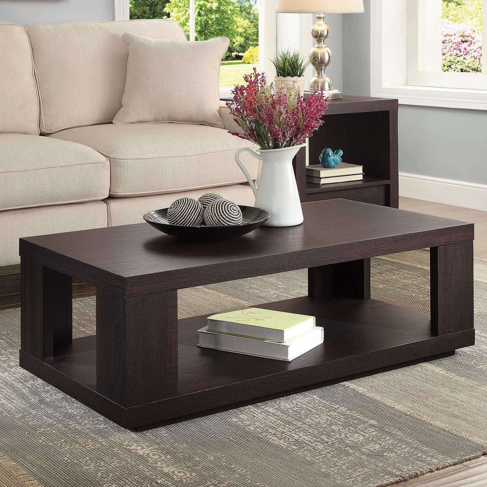 Better Homes & Gardens Steele Coffee Table With India | Ubuy Pertaining To Espresso Wood Finish Coffee Tables (View 9 of 15)