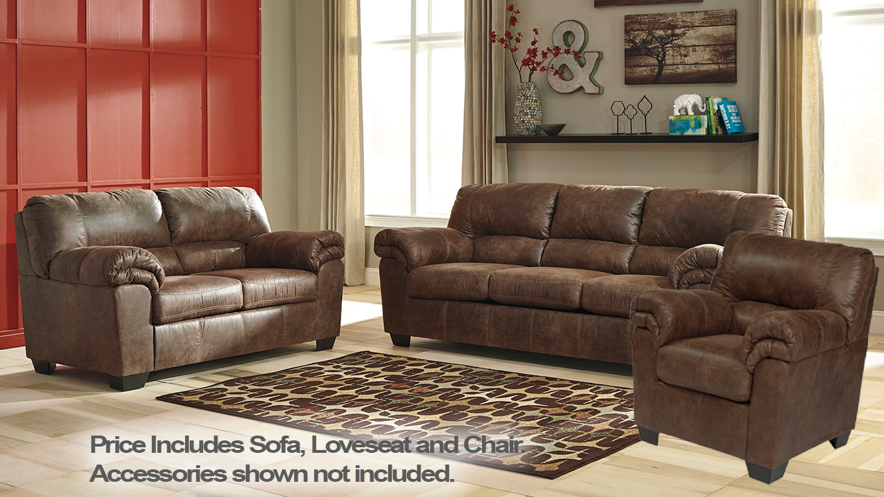Bladen Sofa Set – Coffee Brown | Home Furniture Within Sofas With Ottomans In Brown (Photo 9 of 15)