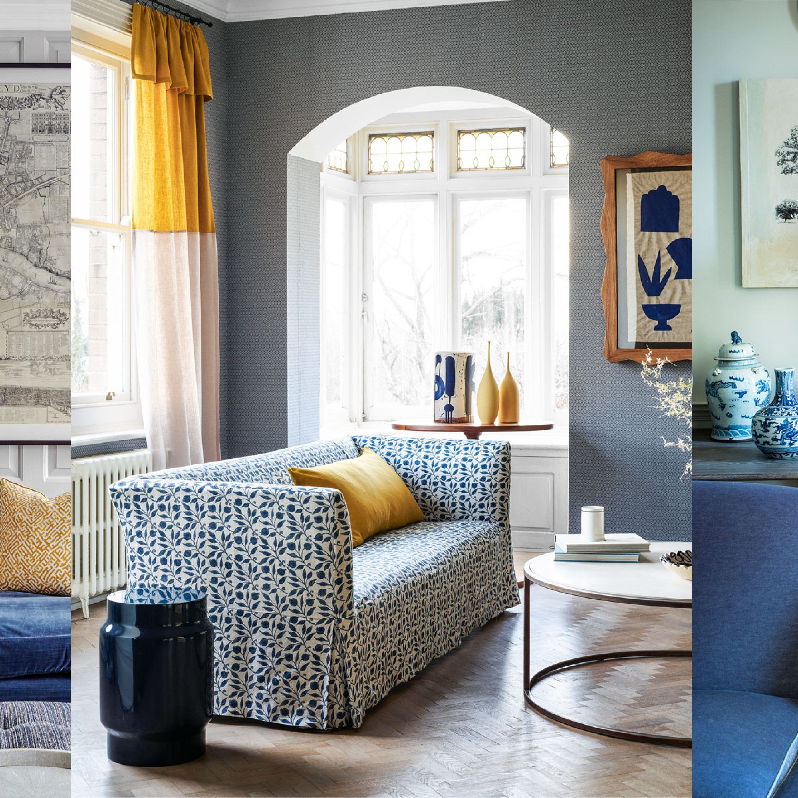 Blue Couch Living Room Ideas: 10 Ways To Complement This Standout Color | Pertaining To Modern Blue Linen Sofas (View 7 of 15)