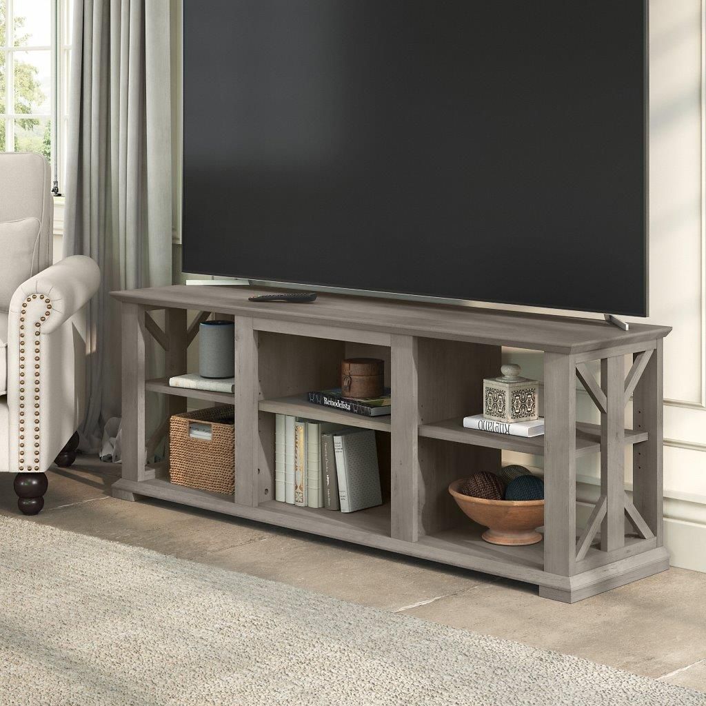 Bush Furniture Homestead Farmhouse Tv Stand For 70 Inch Tv In Driftwood  Gray | 1stopbedrooms For Farmhouse Stands For Tvs (View 14 of 15)