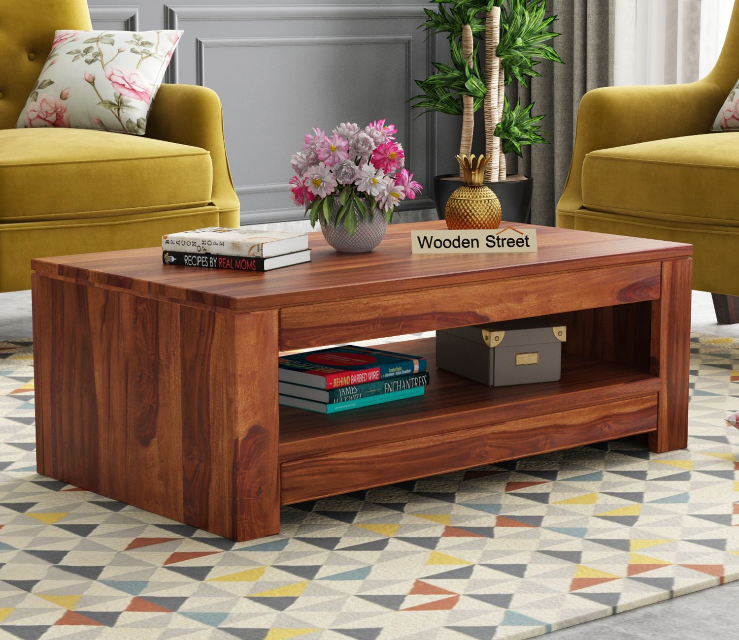 Buy Fager Sheesham Wood Coffee Table With Open Shelf Storage (honey Finish)  Online In India At Best Price – Modern Coffee And Center Tables – Tables –  Living Room Furniture – Furniture – Wooden Street Product With Modern Wooden X Design Coffee Tables (Photo 6 of 15)