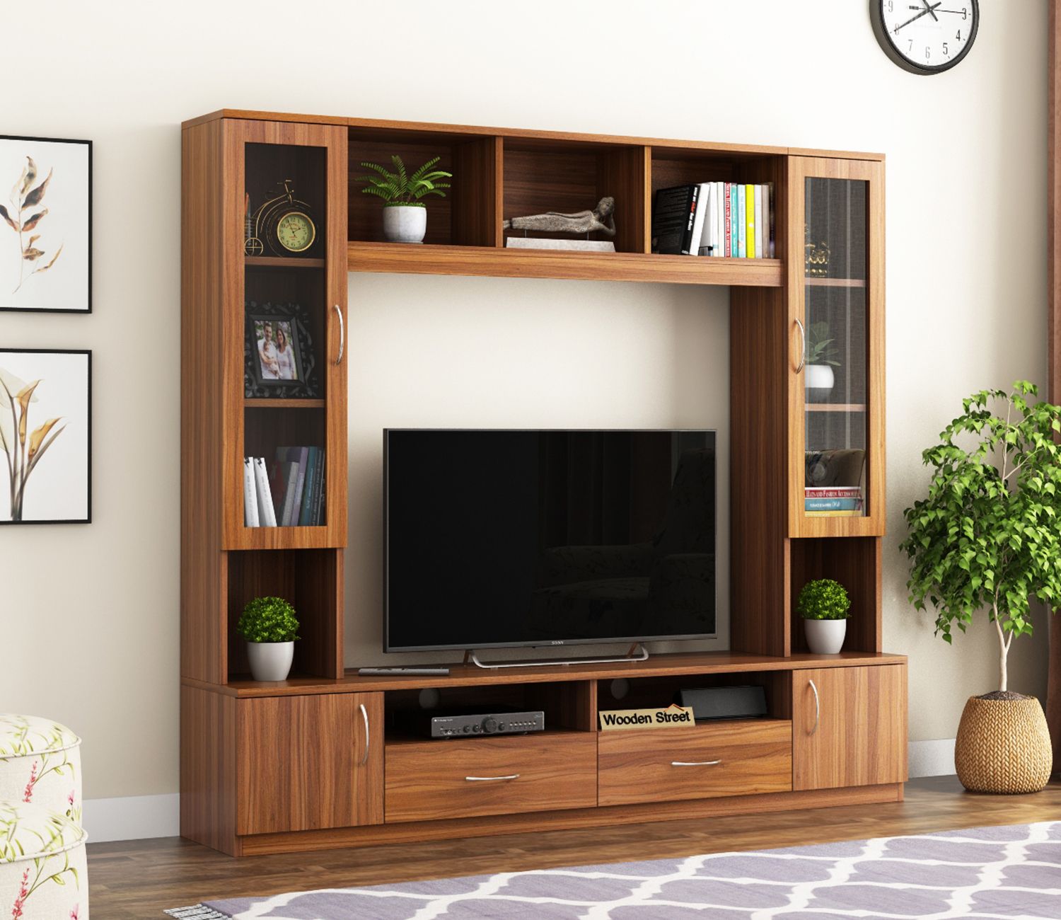 Buy House Of Storage Tv Unit (exotic Teak Finish) Online In India At Best  Price – Modern Tv Units And Stands – Living Cabinets – Living Room Furniture  – Furniture – Wooden Street Product Intended For Dual Use Storage Cabinet Tv Stands (Photo 15 of 16)