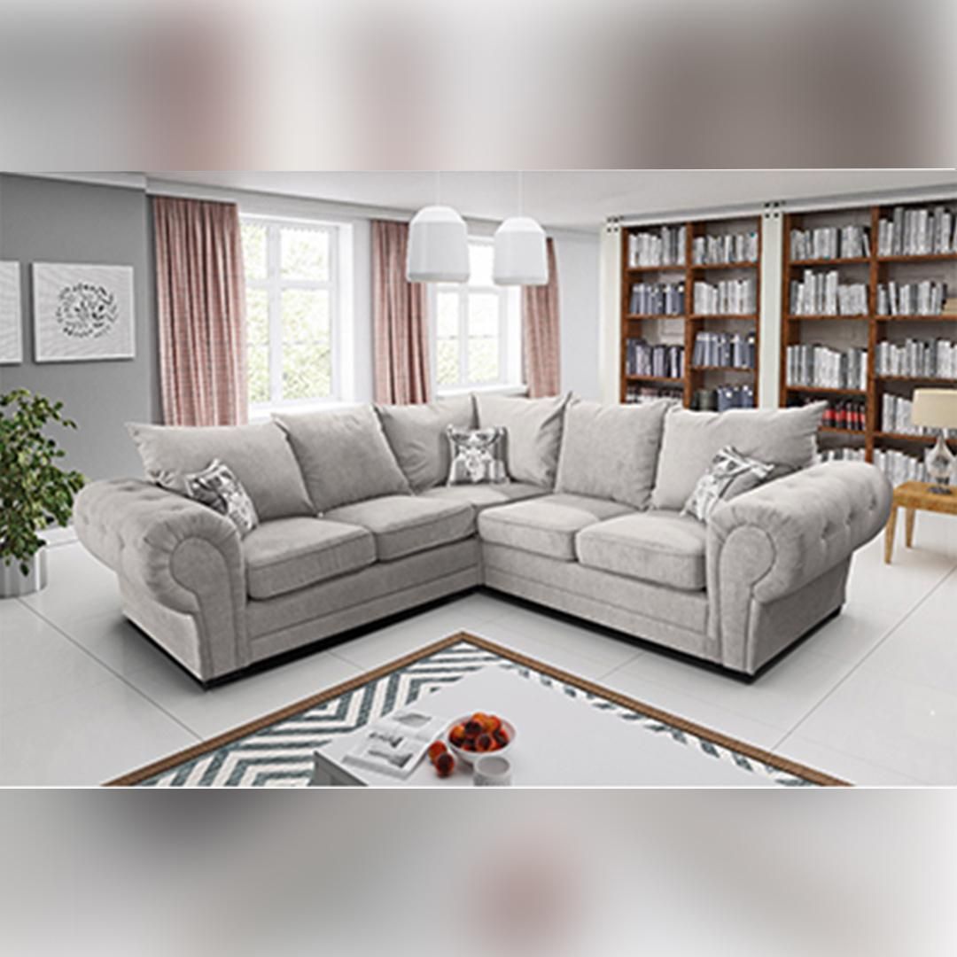 Buy Ibiza Light Grey Corner Sofa | 90 Days Return | Mn Furniture Pertaining To Sofas In Light Gray (Photo 3 of 15)
