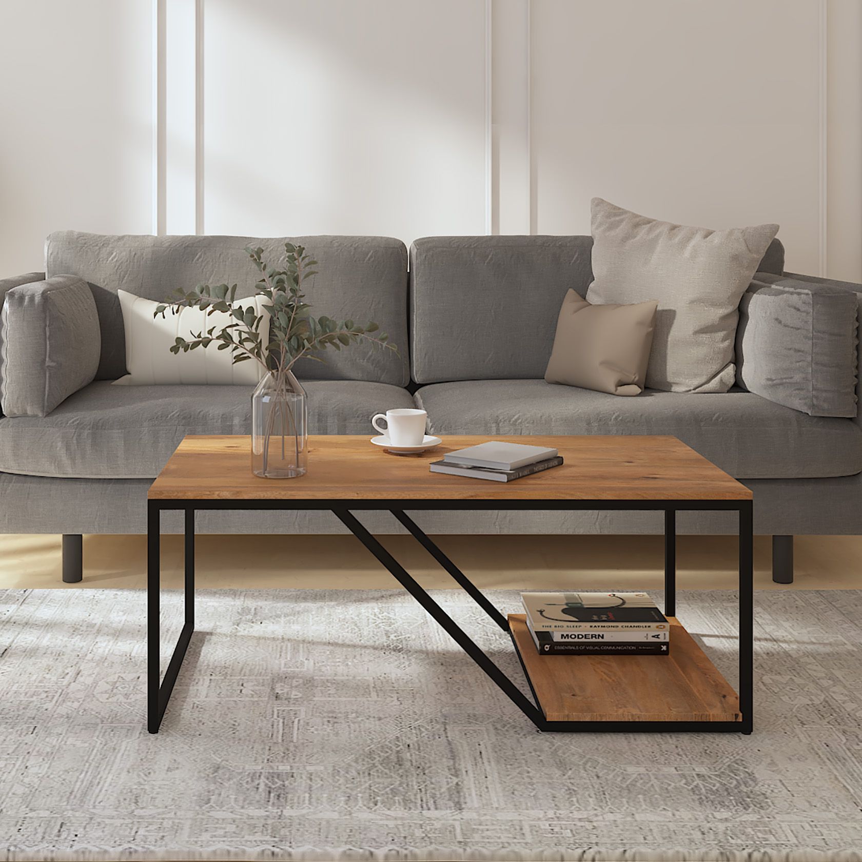 Buy Letty Iron And Mango Wood Coffee Table Online In India @upto 55% Off Pertaining To Modern Wooden X Design Coffee Tables (View 9 of 15)