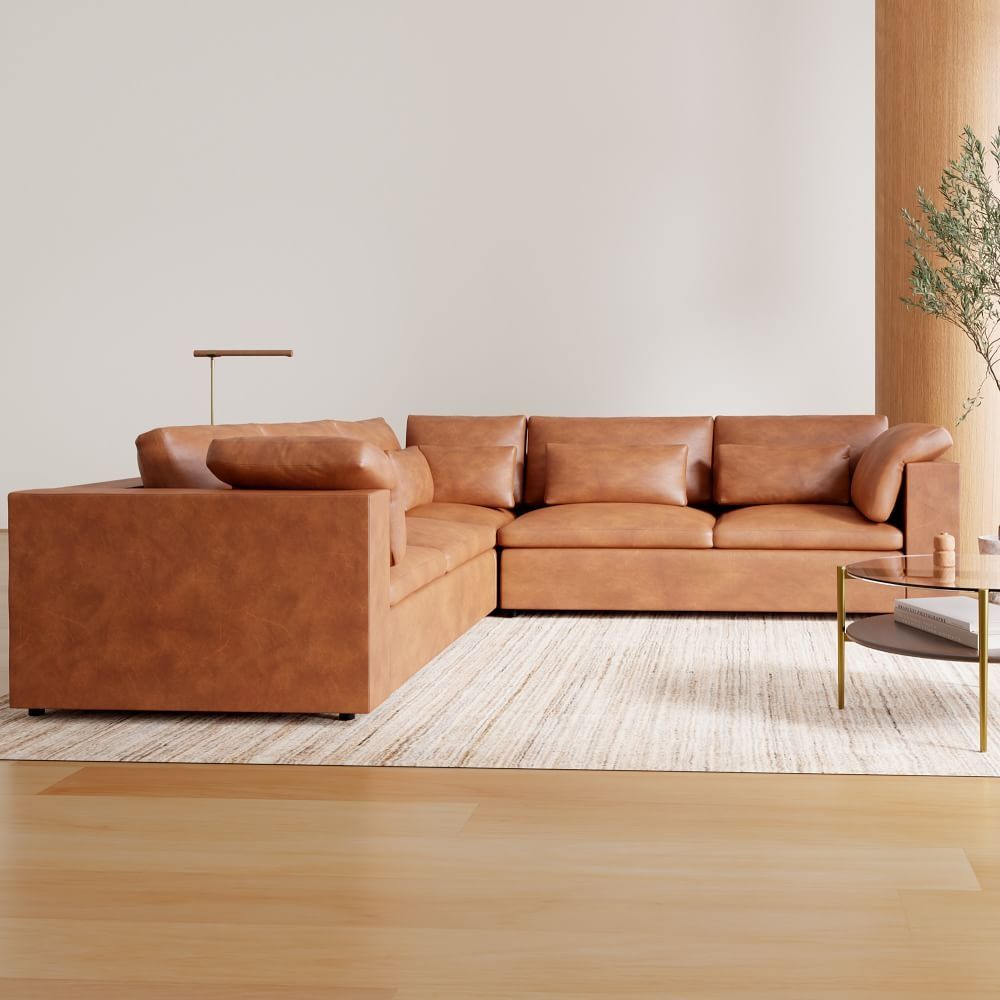 Buy Online Harmony Modular Leather 3 Piece L Shaped Sectional (310cm) Now |  West Elm Kuwait Kuwait For 3 Piece Leather Sectional Sofa Sets (View 15 of 15)