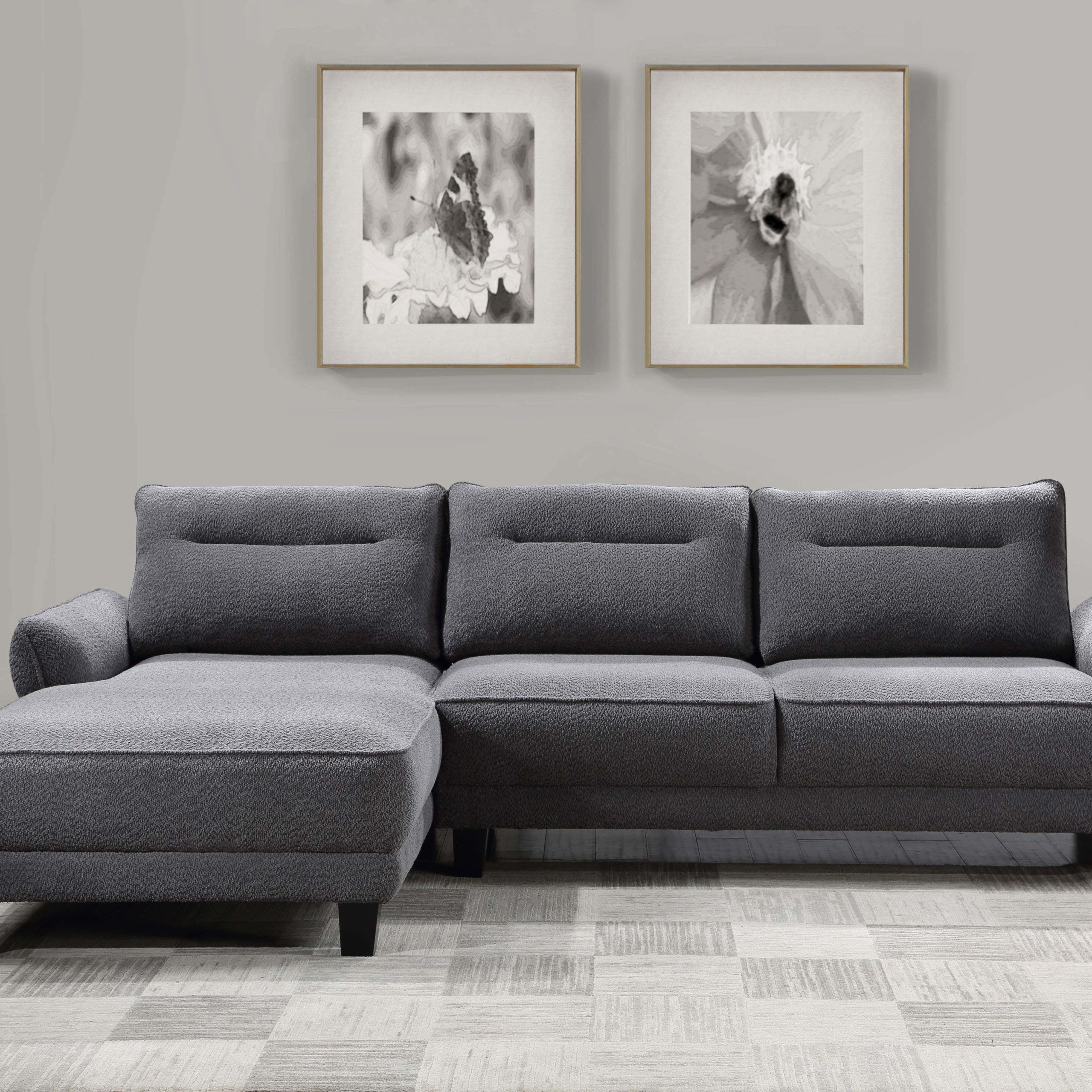 Caspian Upholstered Curved Arms Sectional Sofa Grey – Coaste Regarding Sofas With Curved Arms (View 6 of 15)