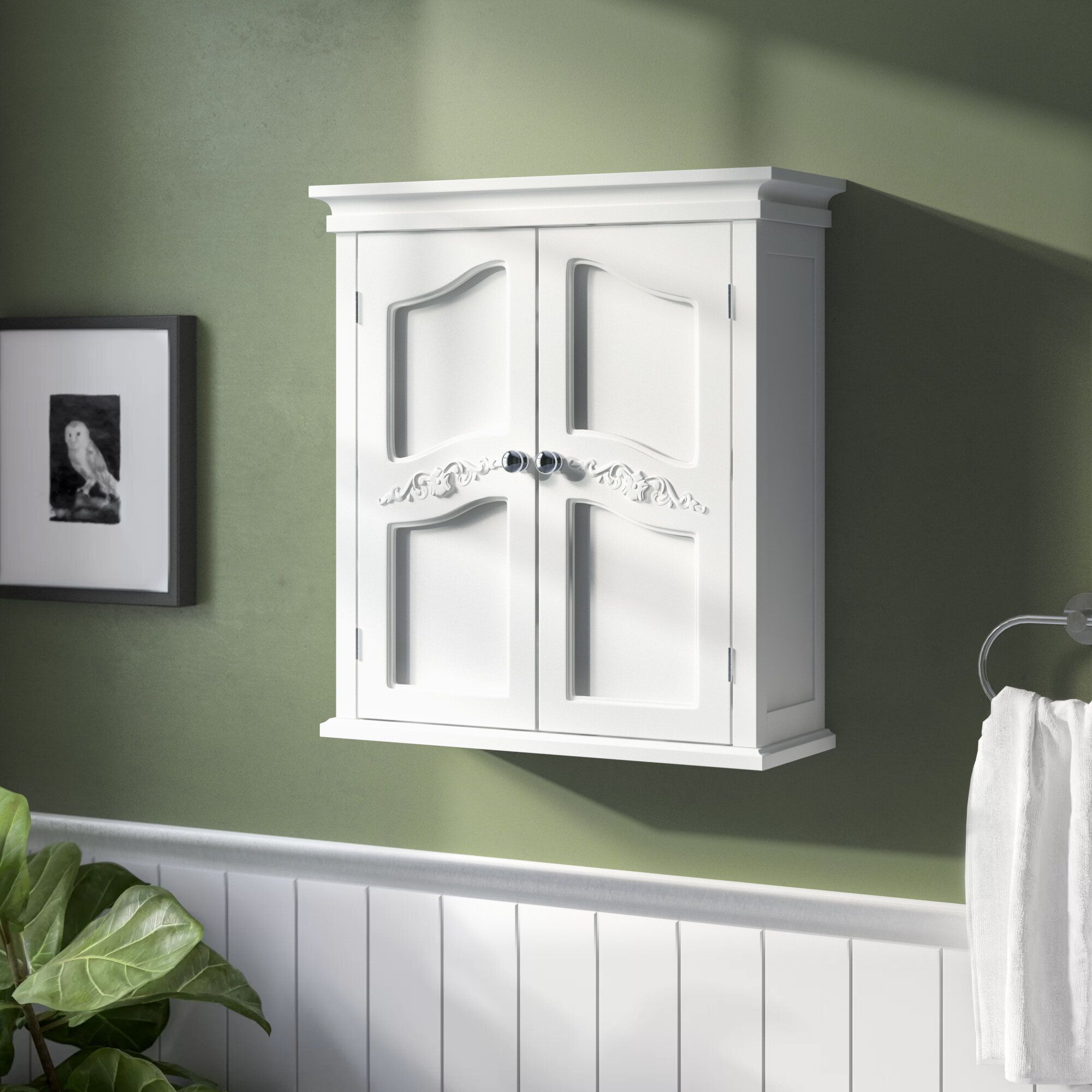 Charlton Home® Teamson Home Versailles 22" X 24" 2 Door Removable Wall  Cabinet & Reviews | Wayfair Intended For Versailles Console Cabinets (View 10 of 16)