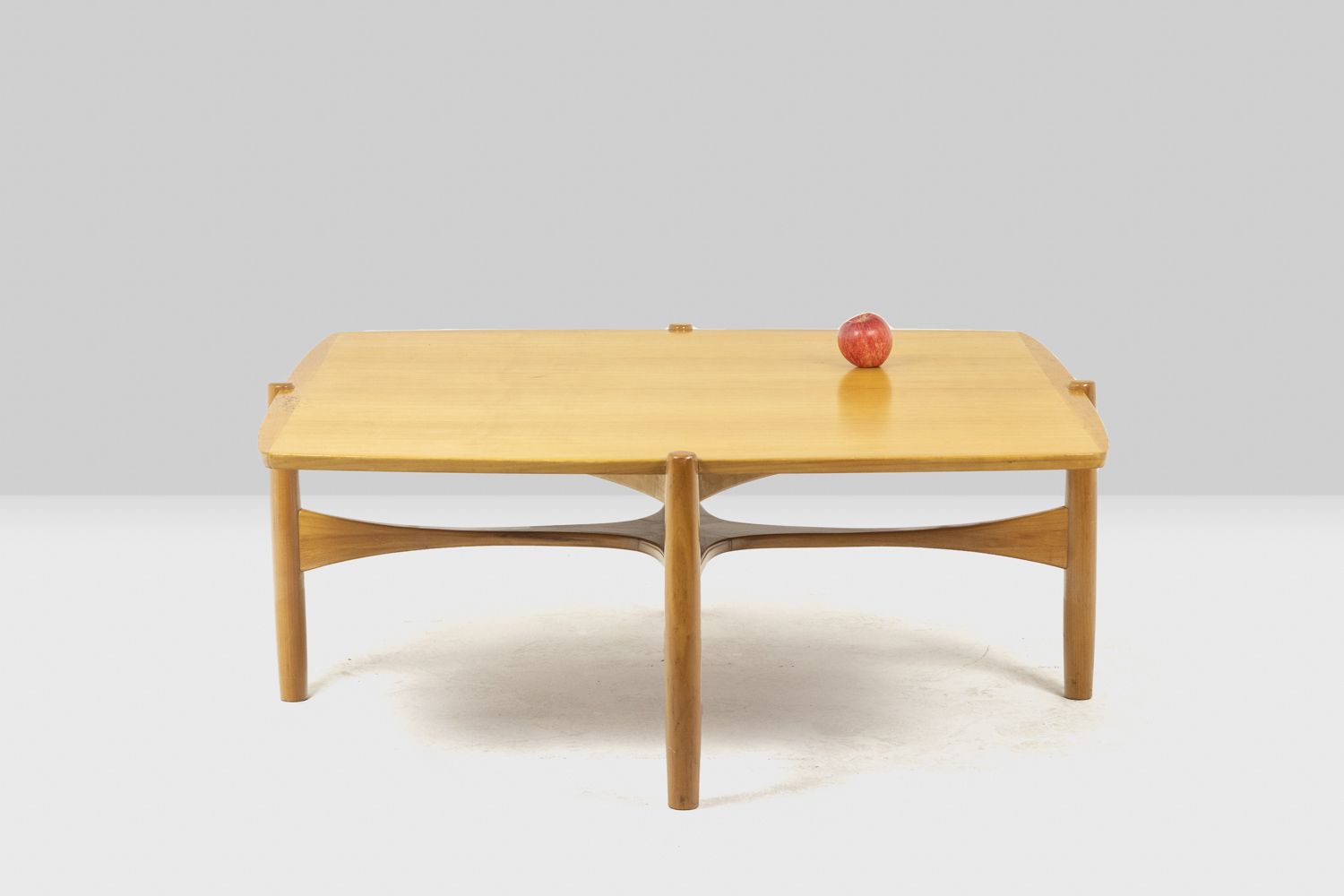 Cherry Wood Coffee Table, 1970s – Jlf Antiquités For Wooden Mid Century Coffee Tables (Photo 12 of 15)