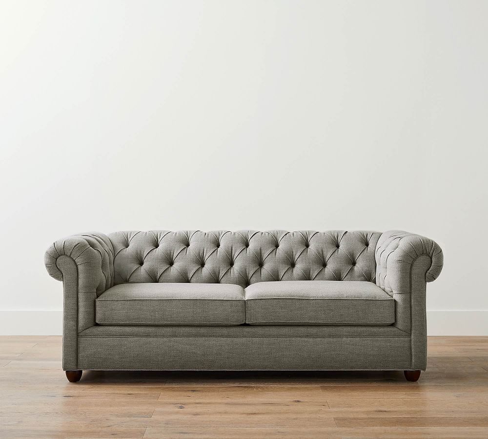 Chesterfield Fabric Sofa | Pottery Barn In Tufted Upholstered Sofas (Photo 1 of 15)