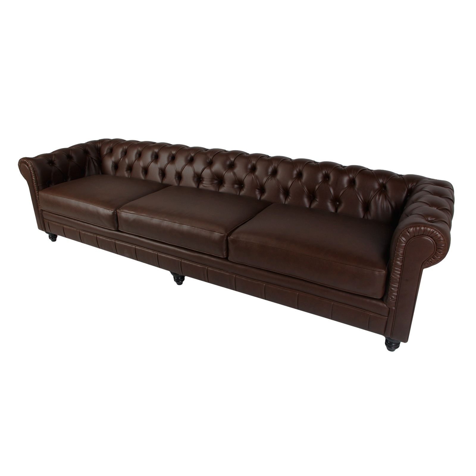 Chesterfield Sofa 120 (chocolate Brown) – Formdecor Intended For Faux Leather Sofas In Chocolate Brown (View 9 of 15)