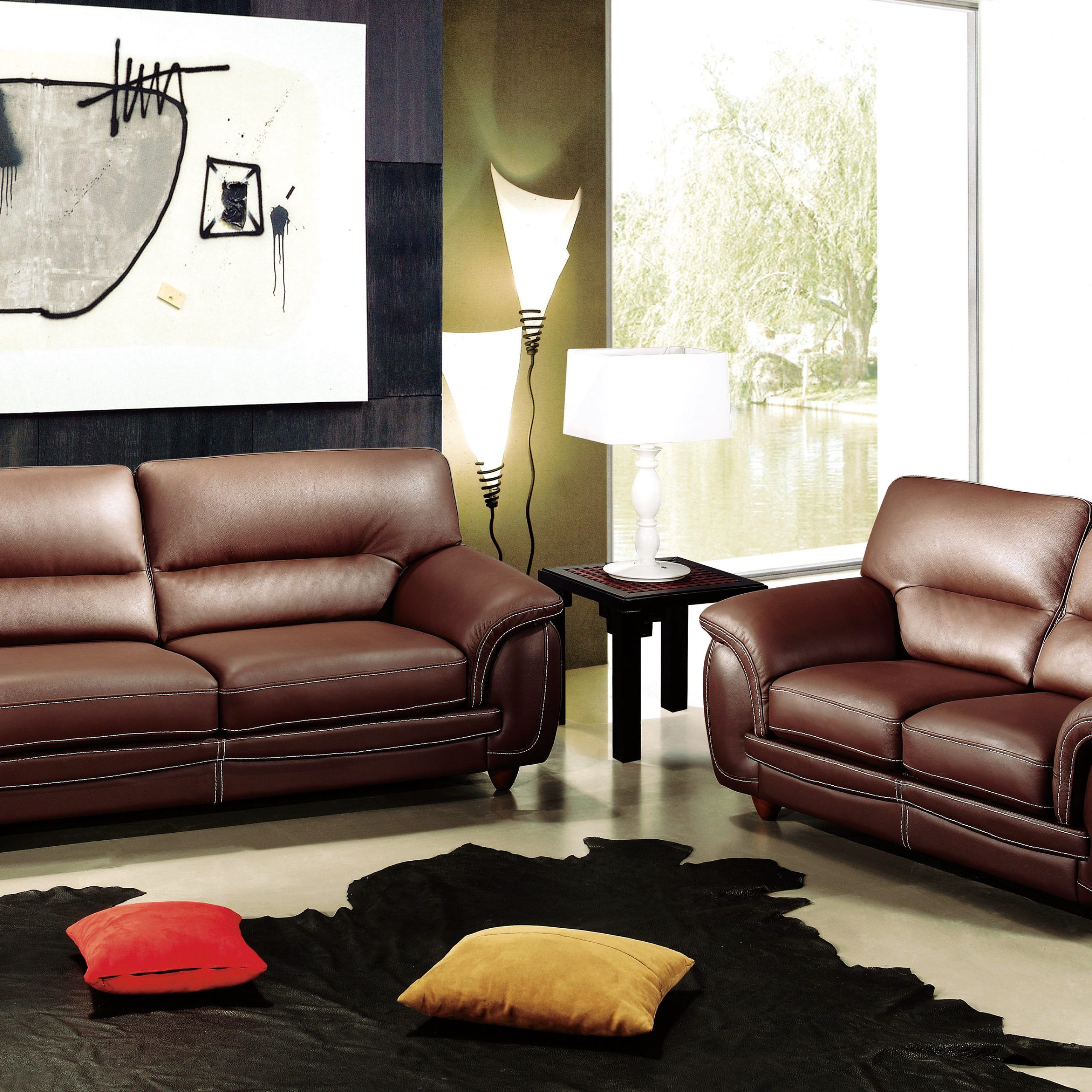 Chocolate Brown Leather Three Piece Living Room Set Mesa Arizona  Beverly Hills Sienna Brown Inside Sofas In Chocolate Brown (View 10 of 15)