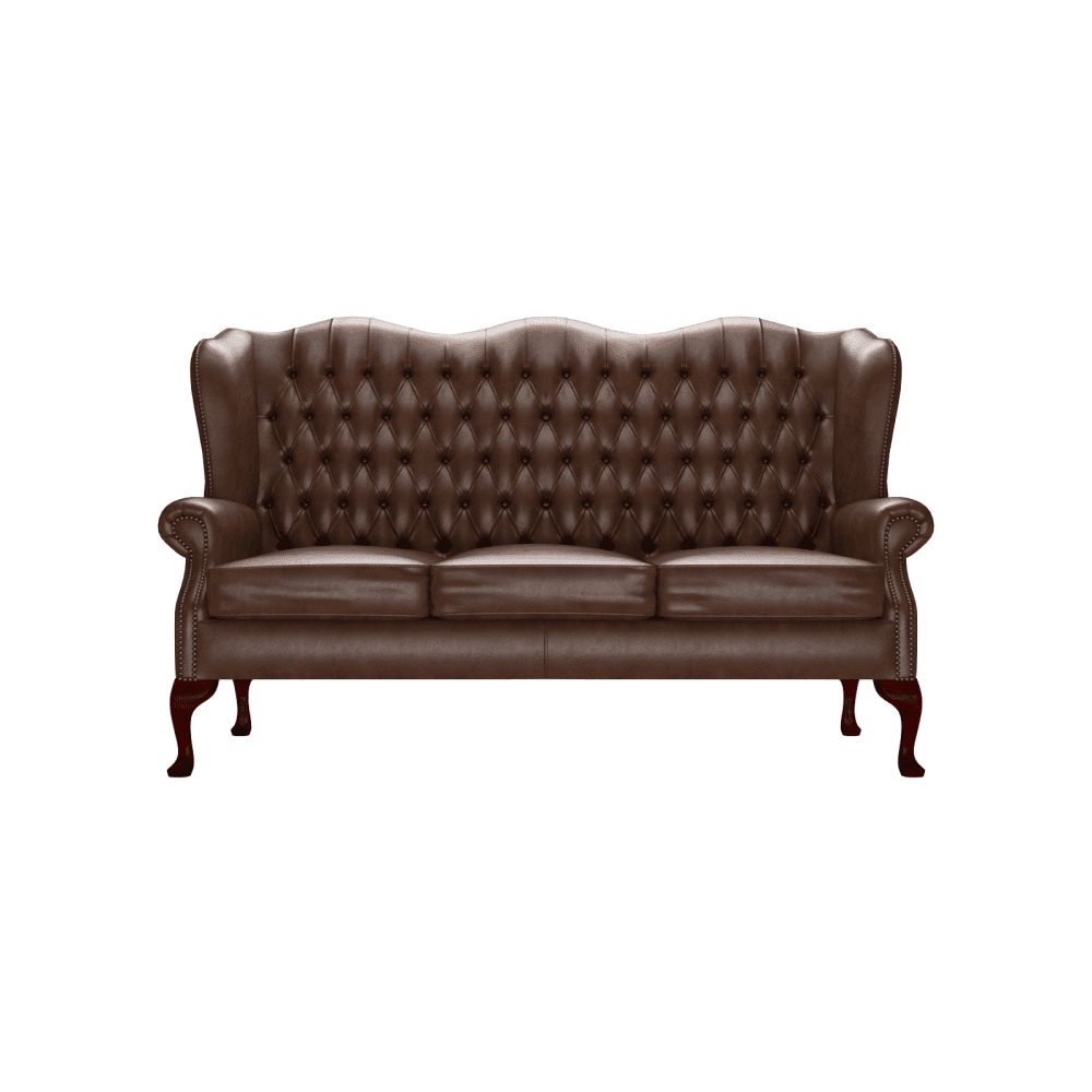 Classic 3 Seater Sofa Old English Hazel Two Cushion Finish – Dégagement  Depuis Sofassaxon Royaume Uni Inside Traditional 3 Seater Sofas (View 3 of 15)