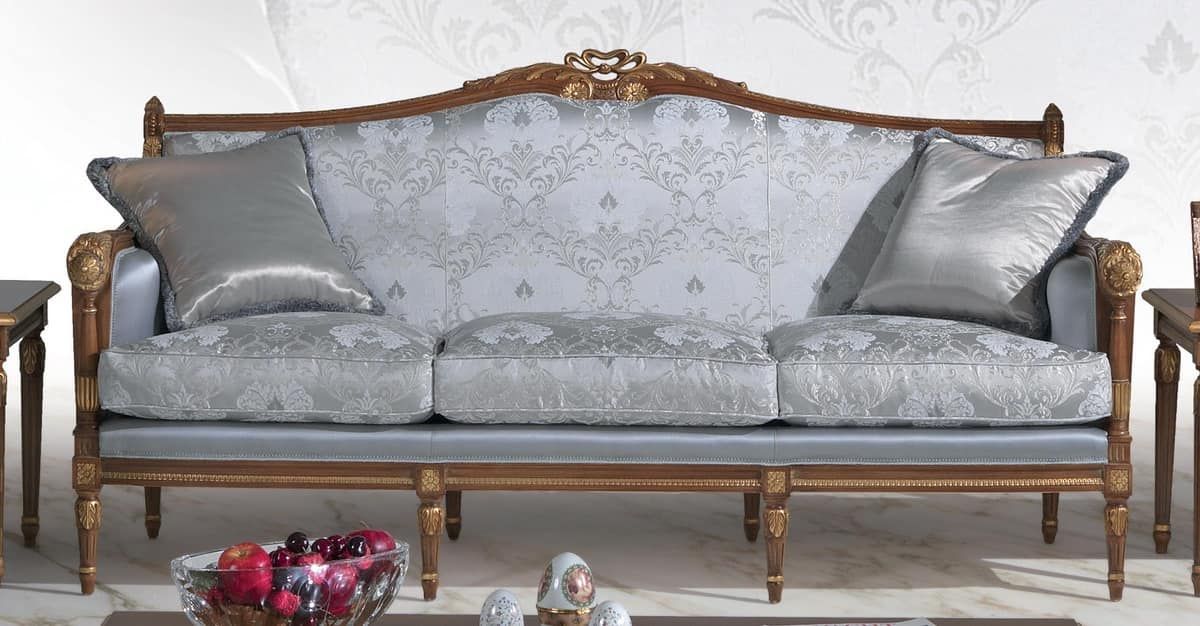 Classic Style Three Seater Sofa, Handmade | Idfdesign Inside Traditional 3 Seater Sofas (Photo 4 of 15)