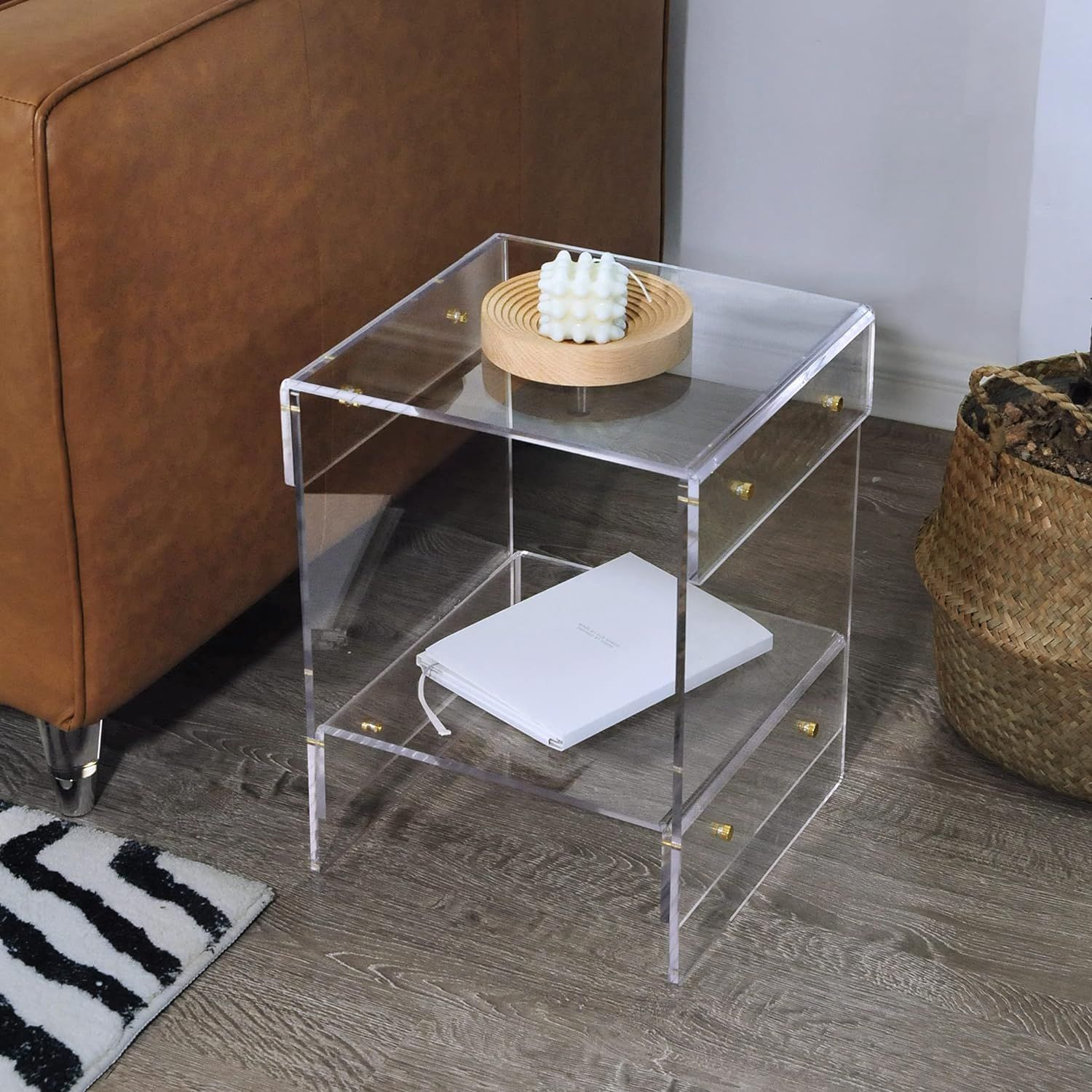Clear Acrylic End Table Modern Side Table Nightstand Nigeria | Ubuy Pertaining To Transparent Side Tables For Living Rooms (Photo 7 of 15)