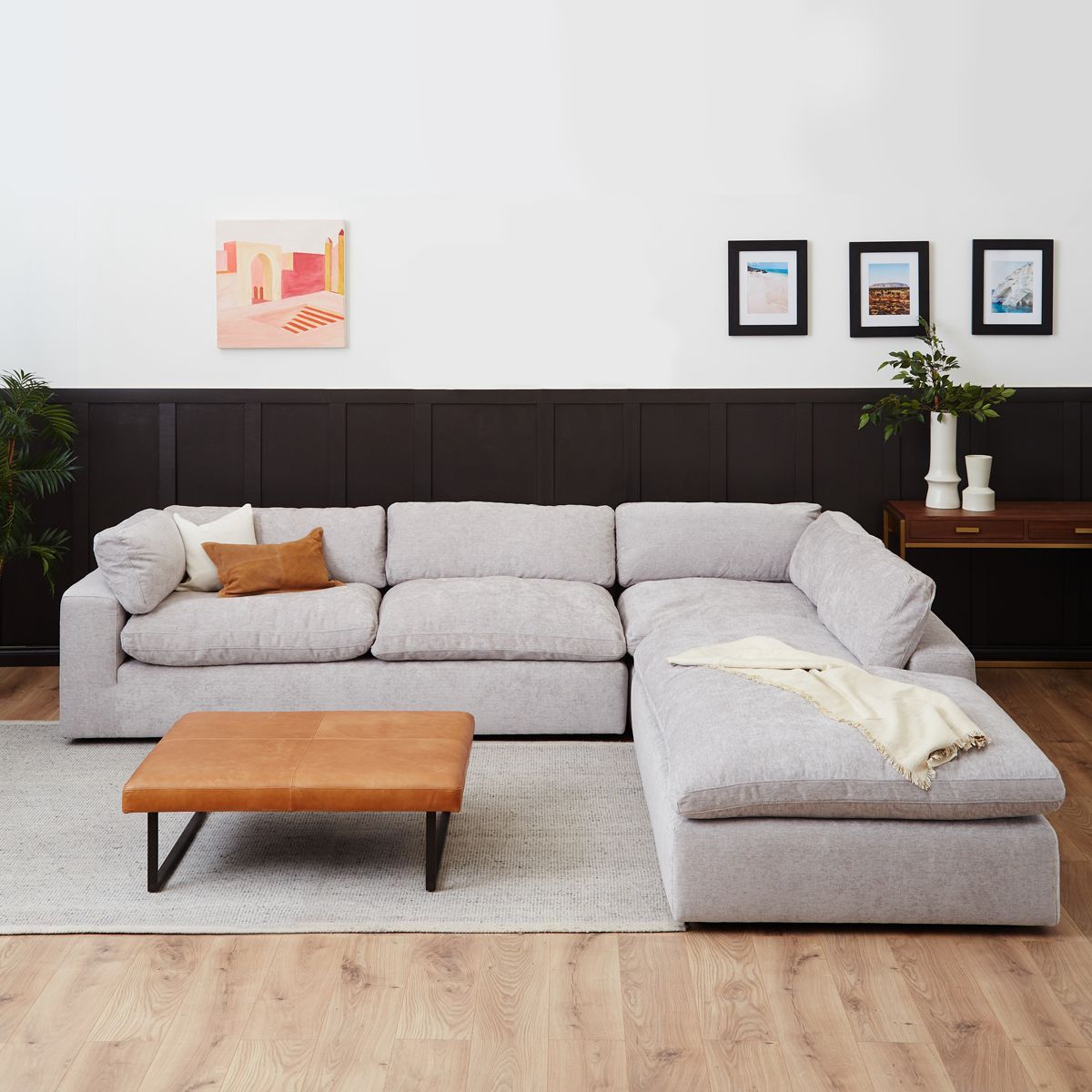 Cloud Grey Feather Corner Sofa Collection | Meadows & Byrne Pertaining To Microfiber Sectional Corner Sofas (View 12 of 15)