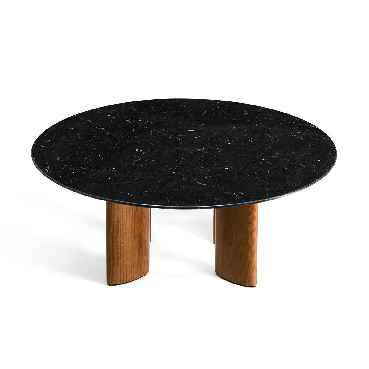 Coffee Table, Black Marble Top And Iroko Legs – Carlotta – The Socialite  Family Regarding Full Black Round Coffee Tables (View 6 of 15)