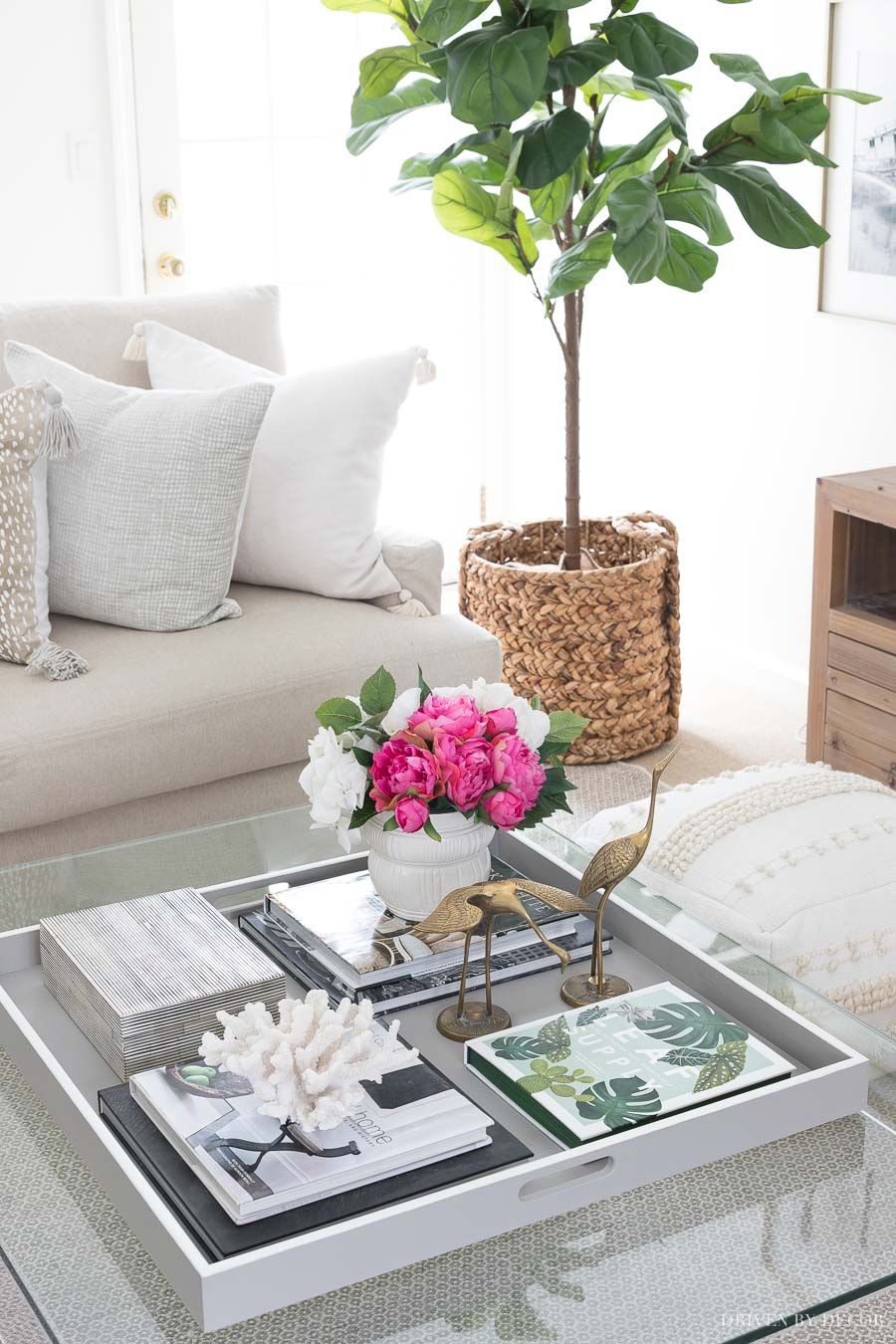 Coffee Table Decor Ideas: My Styling Tips & Ideas! – Drivendecor With Coffee Tables With Trays (View 4 of 15)