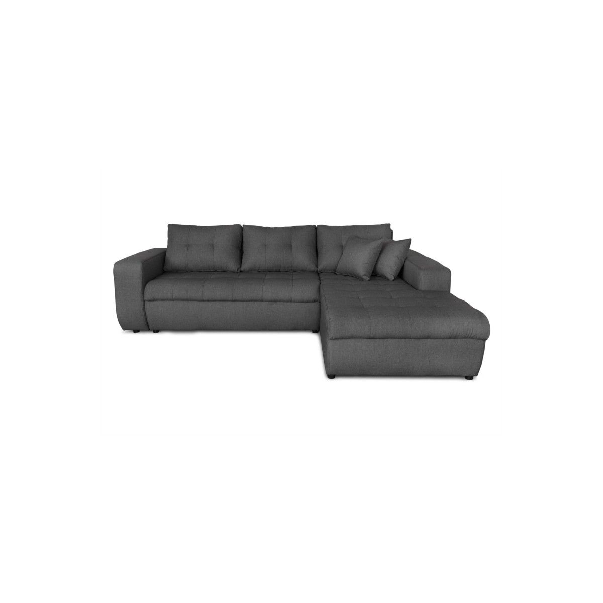 Convertible Corner Sofa 4 Places Fabric Right Angle Bond (dark Grey) – Amp  Story 8769 With 8 Seat Convertible Sofas (View 14 of 15)