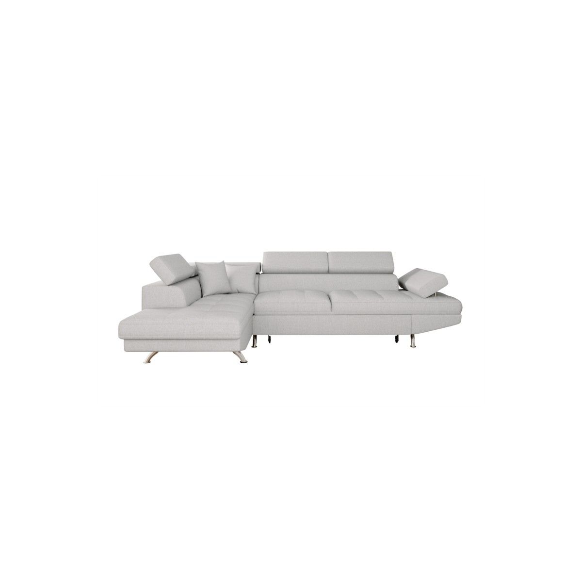 Convertible Corner Sofa 5 Seats Fabric Left Corner Rio (pearl Grey) – Amp  Story 8749 Within 8 Seat Convertible Sofas (View 8 of 15)