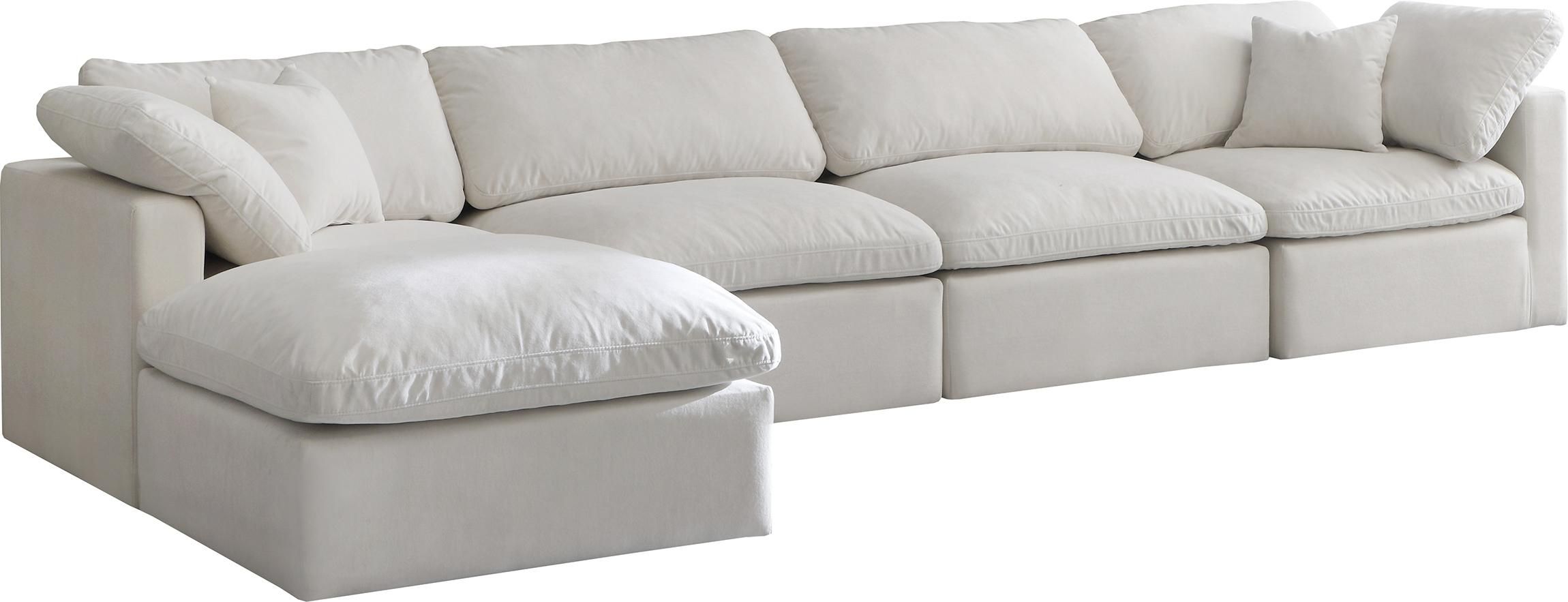 Cream Velvet Cloud 5a Modular Down Filled Reversible Sectional Soflex  Modern – Buy Online On Ny Furniture Outlet Within Cream Velvet Modular Sectionals (View 4 of 15)