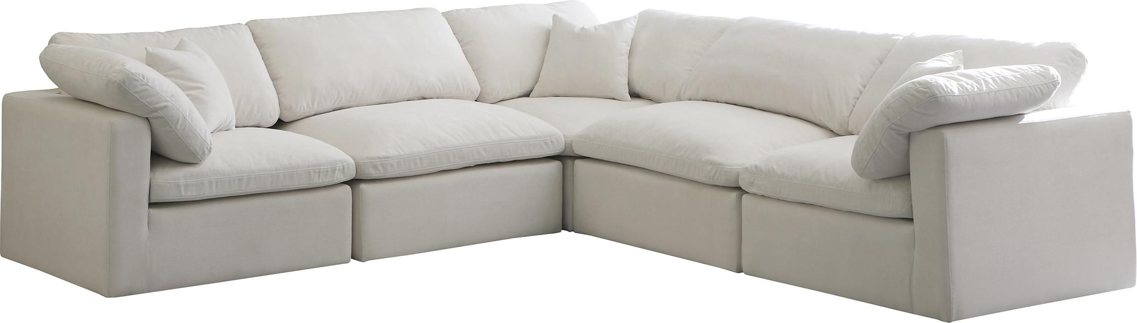 Cream Velvet Cloud 5c Modular Down Filled Reversible Sectional Soflex  Modern – Buy Online On Ny Furniture Outlet With Regard To Cream Velvet Modular Sectionals (View 15 of 15)