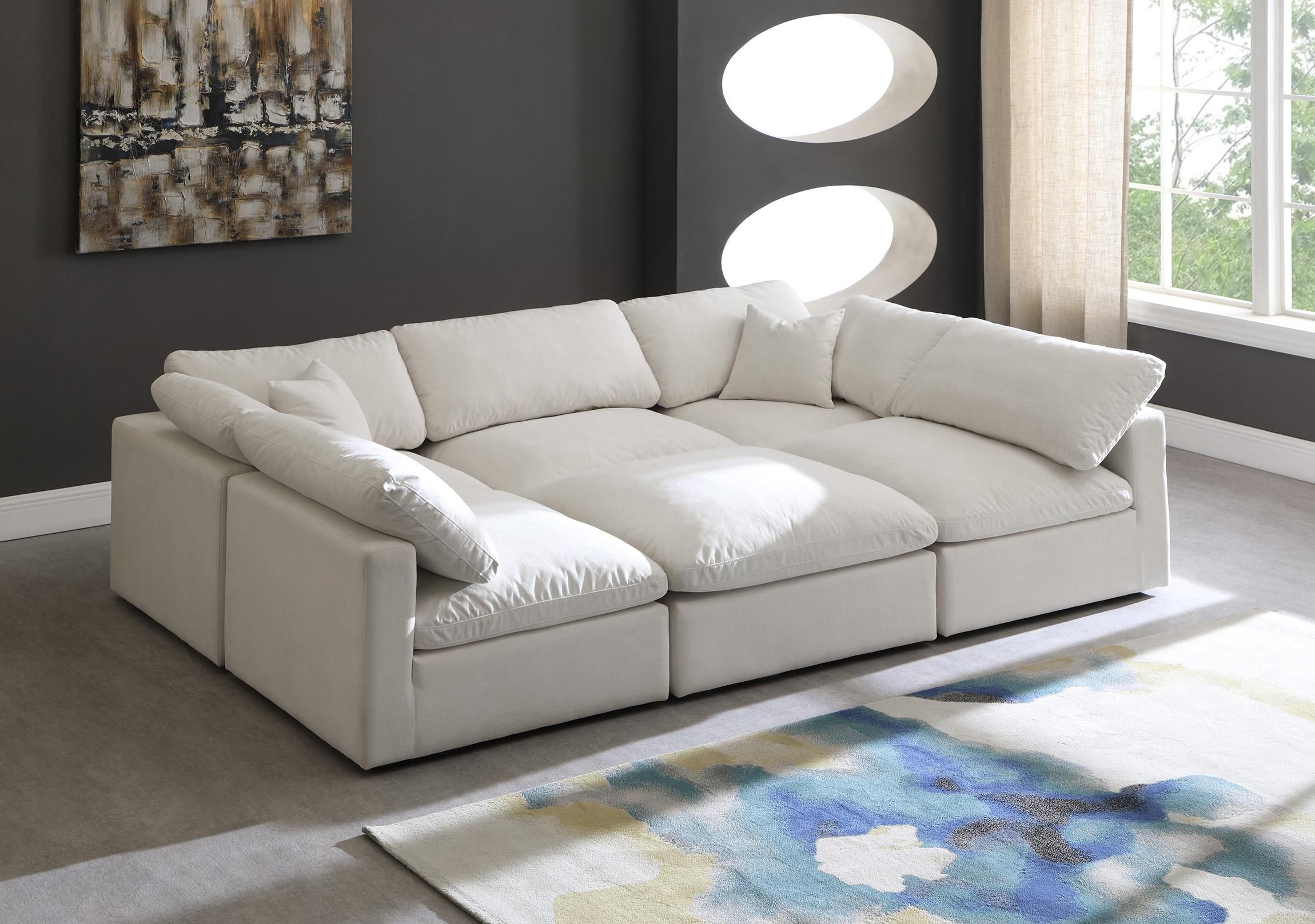 Cream Velvet Cloud 6c Modular Down Filled Reversible Sectional Soflex  Modern – Buy Online On Ny Furniture Outlet With Regard To Cream Velvet Modular Sectionals (View 10 of 15)