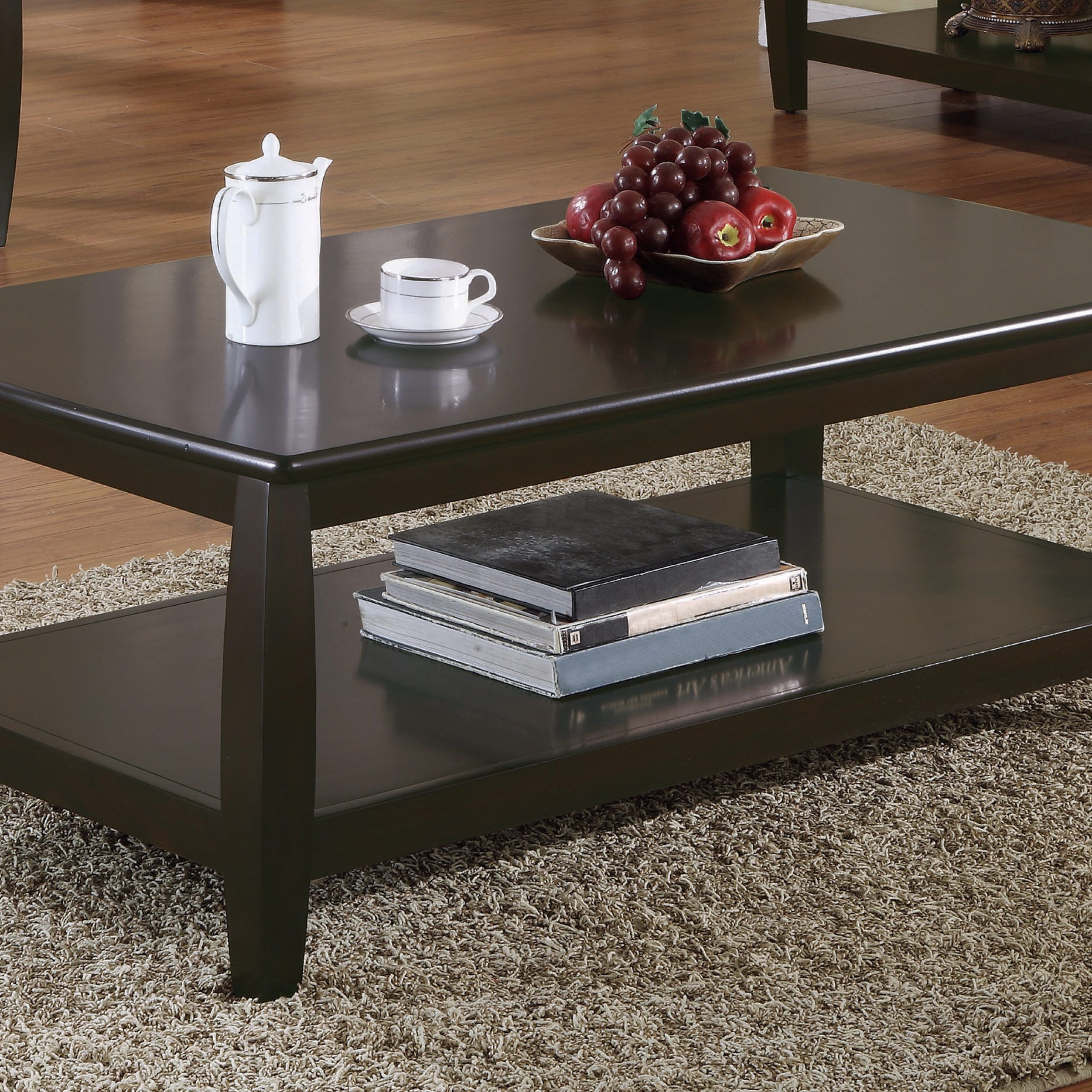 Dixon Rectangular Coffee Table With Lower Shelf Espresso – C Within Glass Coffee Tables With Lower Shelves (View 9 of 15)