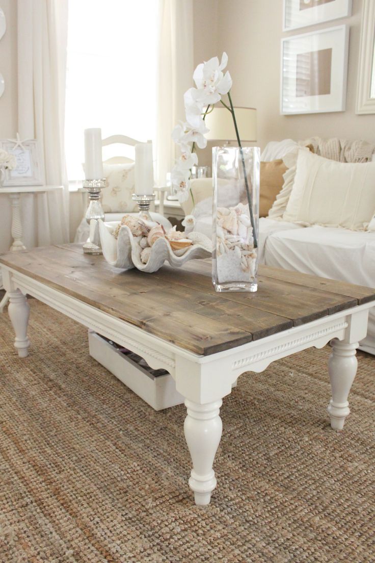 Diy: Distressed Wood Top Coffee Table – | Farm House Living Room, Farmhouse  Decor Living Room, Modern Farmhouse Living Room Decor With Modern Farmhouse Coffee Table Sets (View 12 of 15)