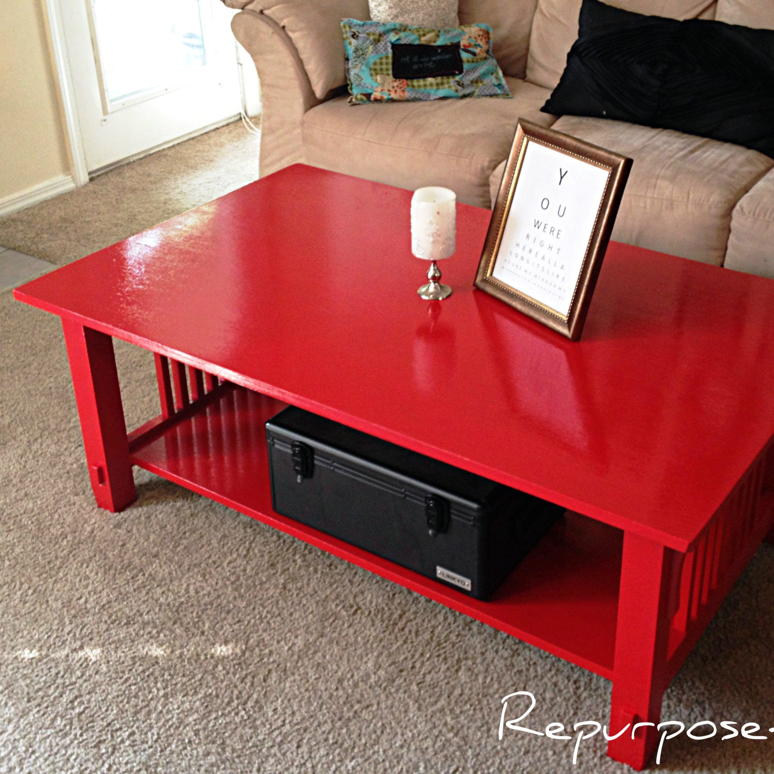 Diy: High Gloss Coffee Table Repurpose | Repurposeful Boutique With Glossy Finished Metal Coffee Tables (View 8 of 15)