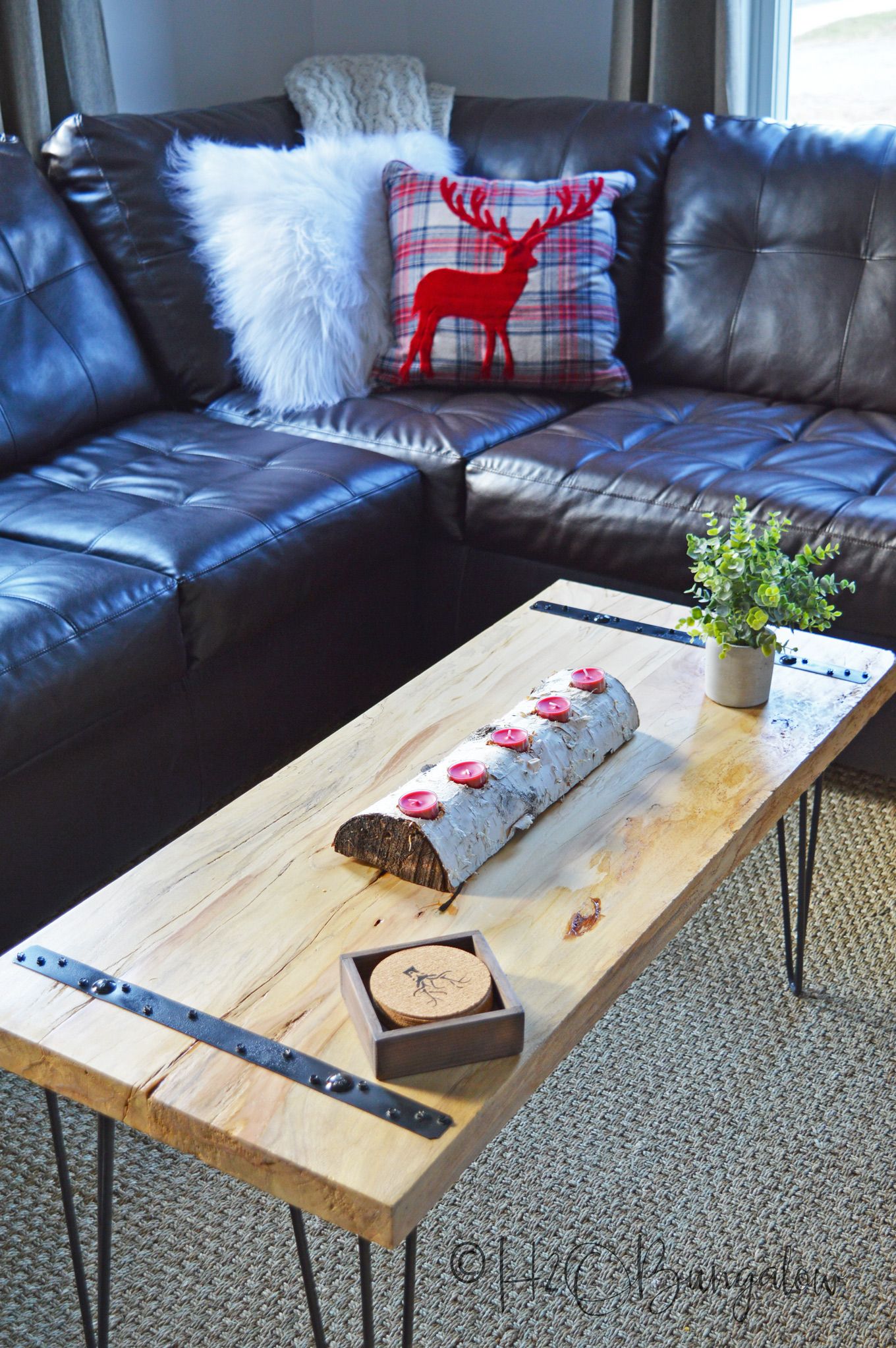 Diy Rustic Coffee Table Tutorial – H2obungalow Within Coffee Tables With Metal Legs (View 15 of 15)