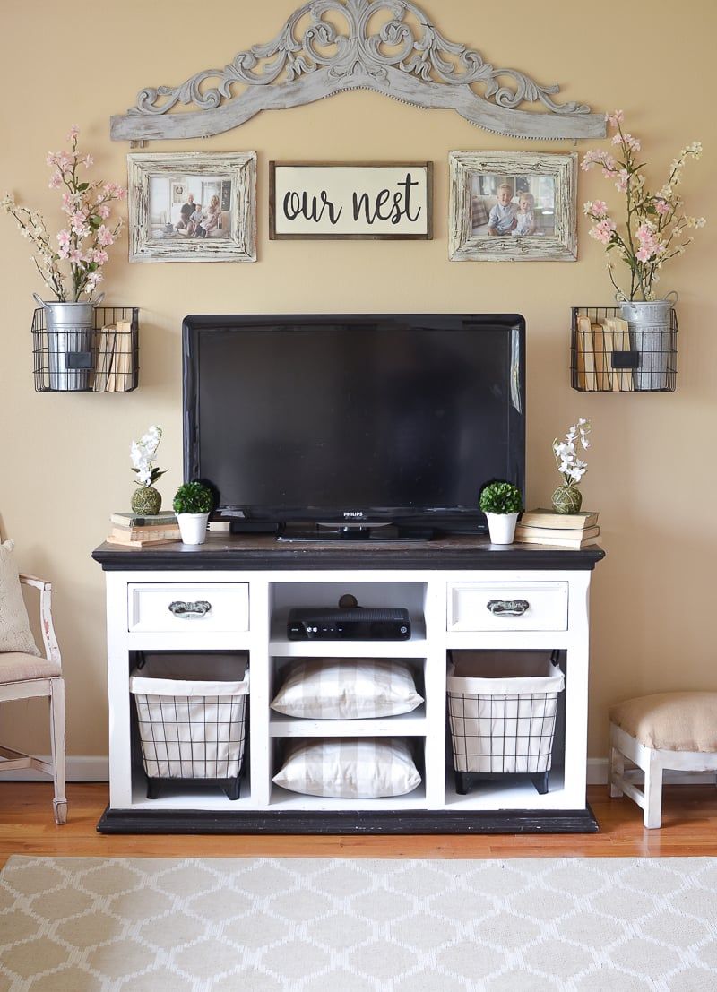 Easy Farmhouse Style Tv Stand Makeover – Sarah Joy In Farmhouse Tv Stands (View 15 of 15)